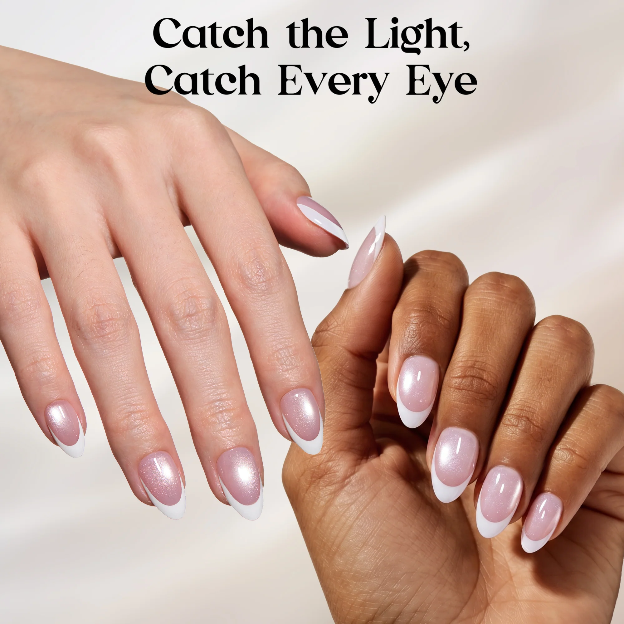 Beetles Stay Shining Glassy Blush French Press On Nails Short Almond 160 PCS - Image 3