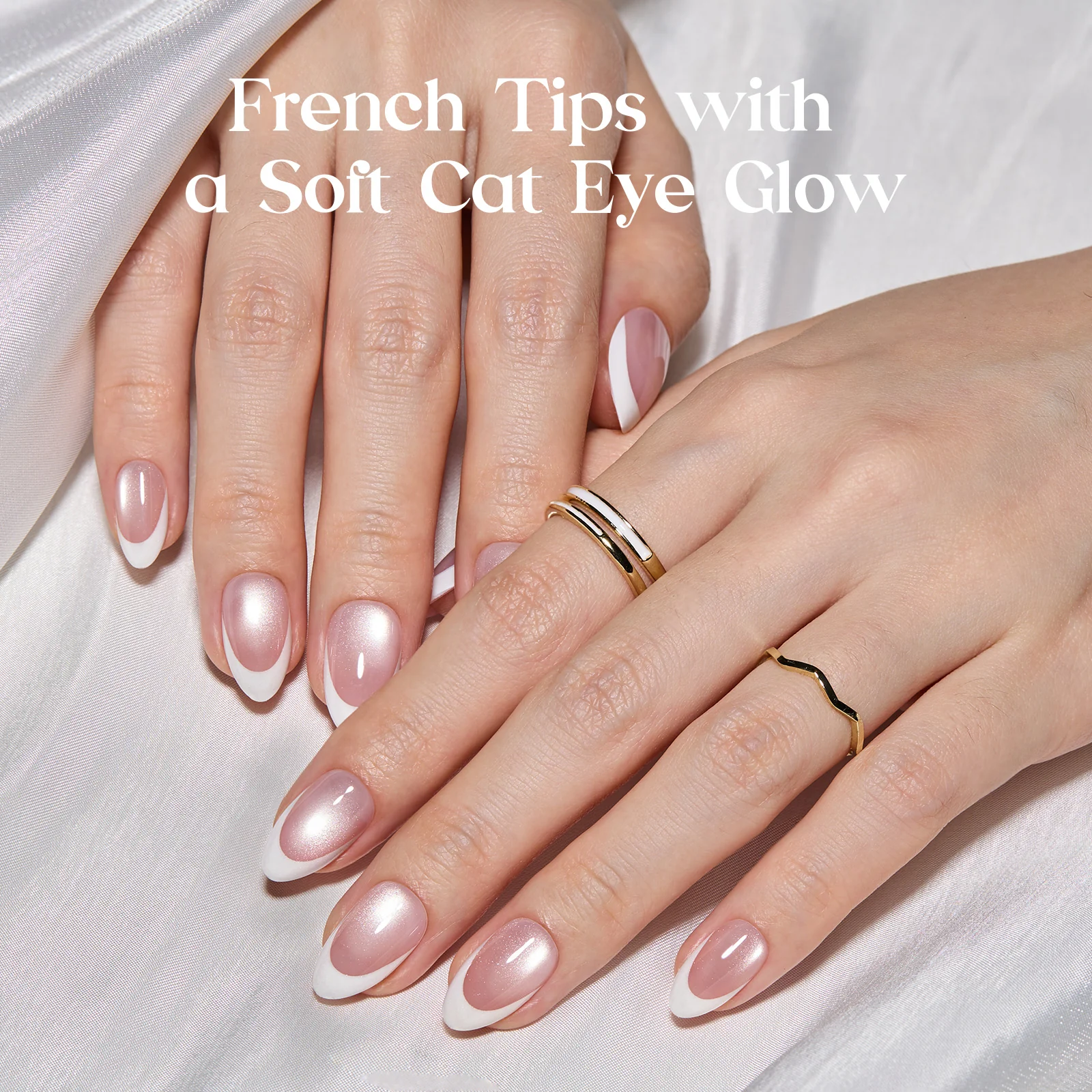 Beetles Stay Shining Glassy Blush French Press On Nails Short Almond 32Pcs - Image 3