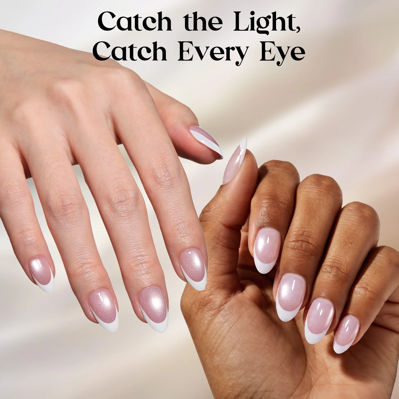 Beetles Stay Shining Glassy Blush French Press On Nails Short Almond 32Pcs - Image 4