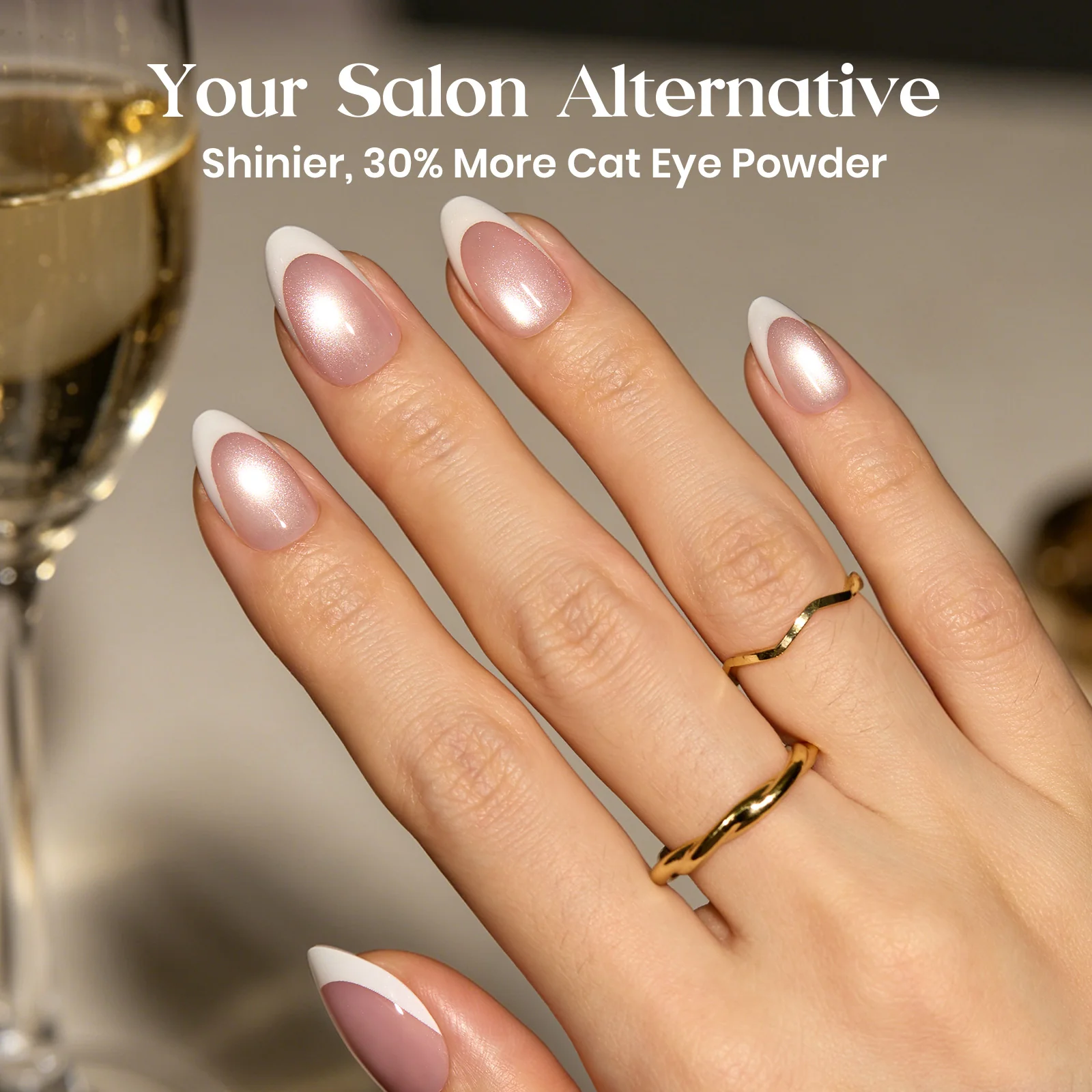 Beetles Stay Shining Glassy Blush French Press On Nails Short Almond 32Pcs - Image 8