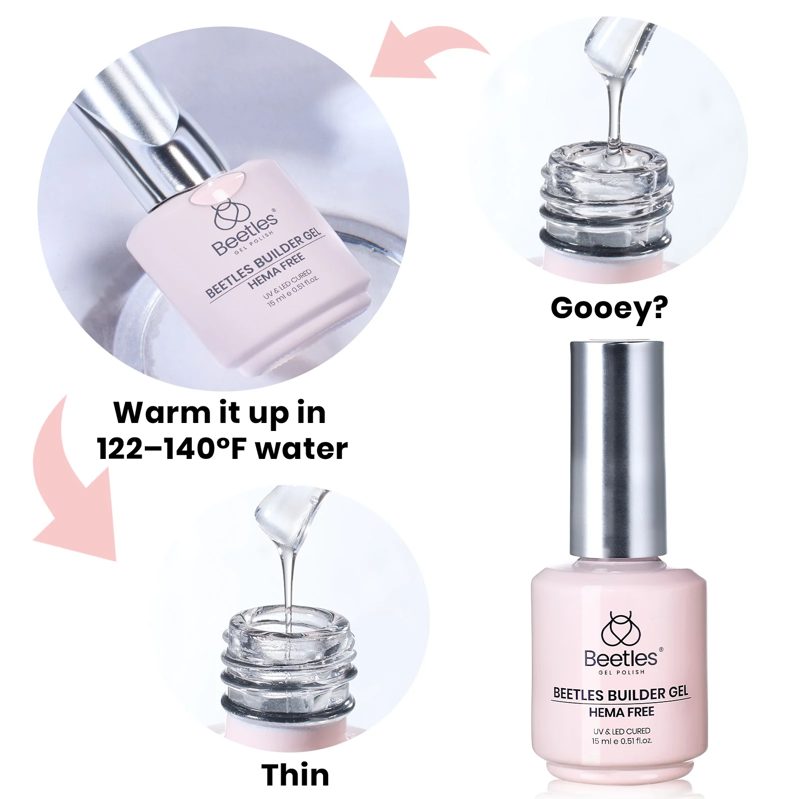 Beetles Stay Shining Builder Gel HEMA Free & TPO Free 15ml - Image 6