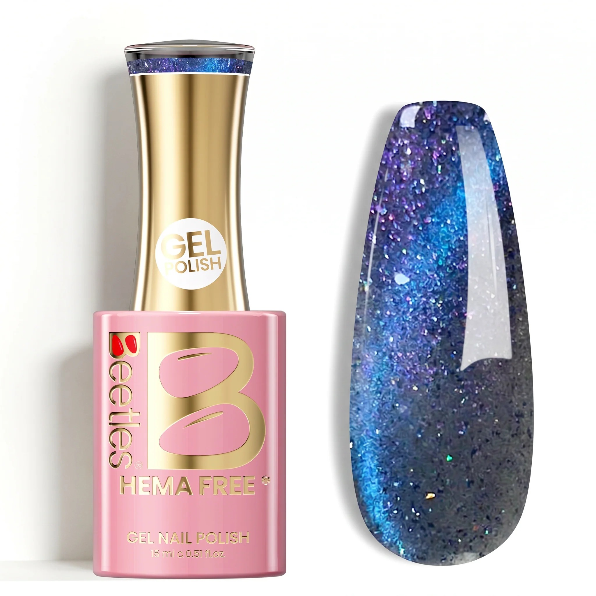 Beetles Stay Shining Interstellar Mirage HEMA Free TPO Free Cat Eye Gel Polish 15ml with Magnet
