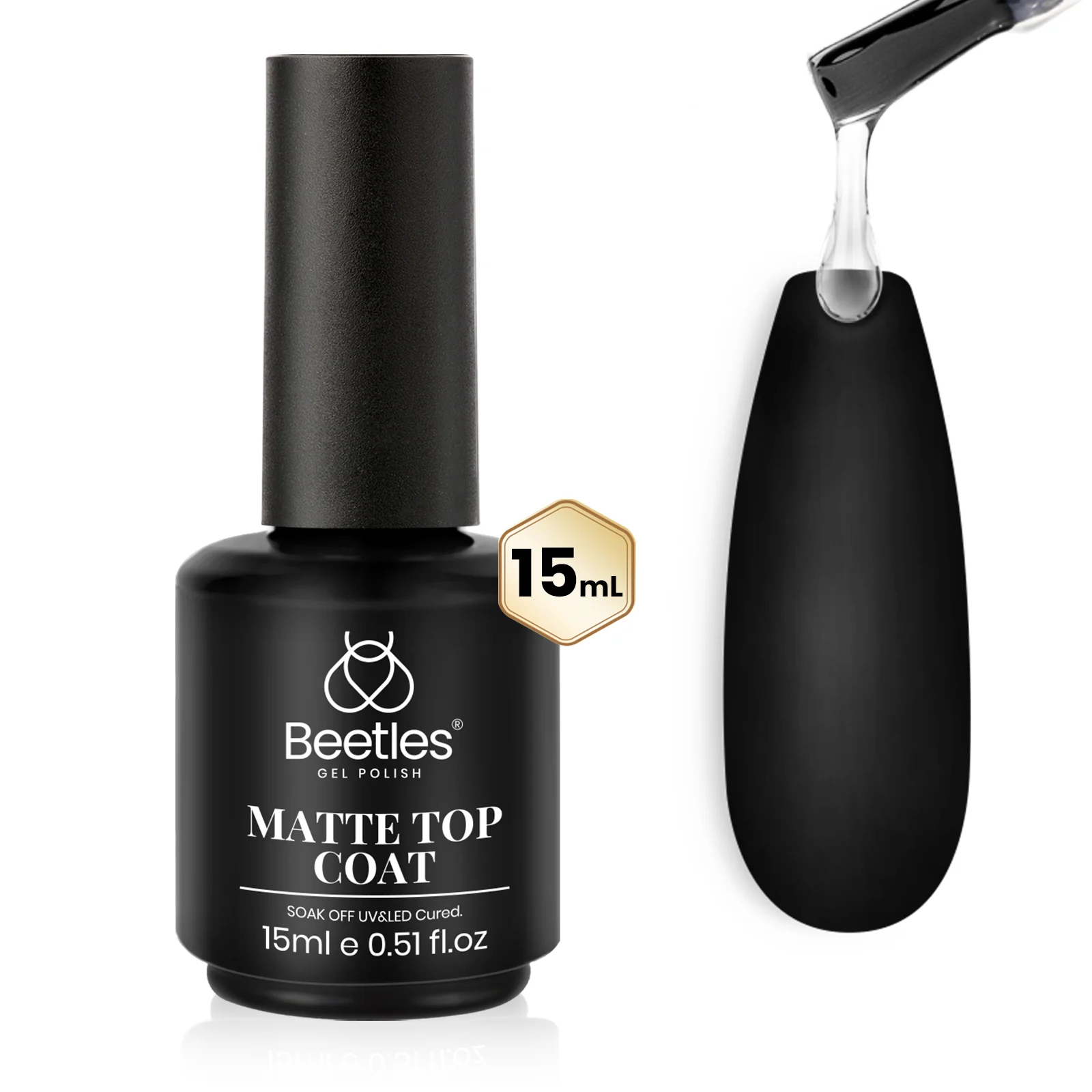 Beetles Stay Shining Matte Top Coat HEMA Free & TPO Free 15ml