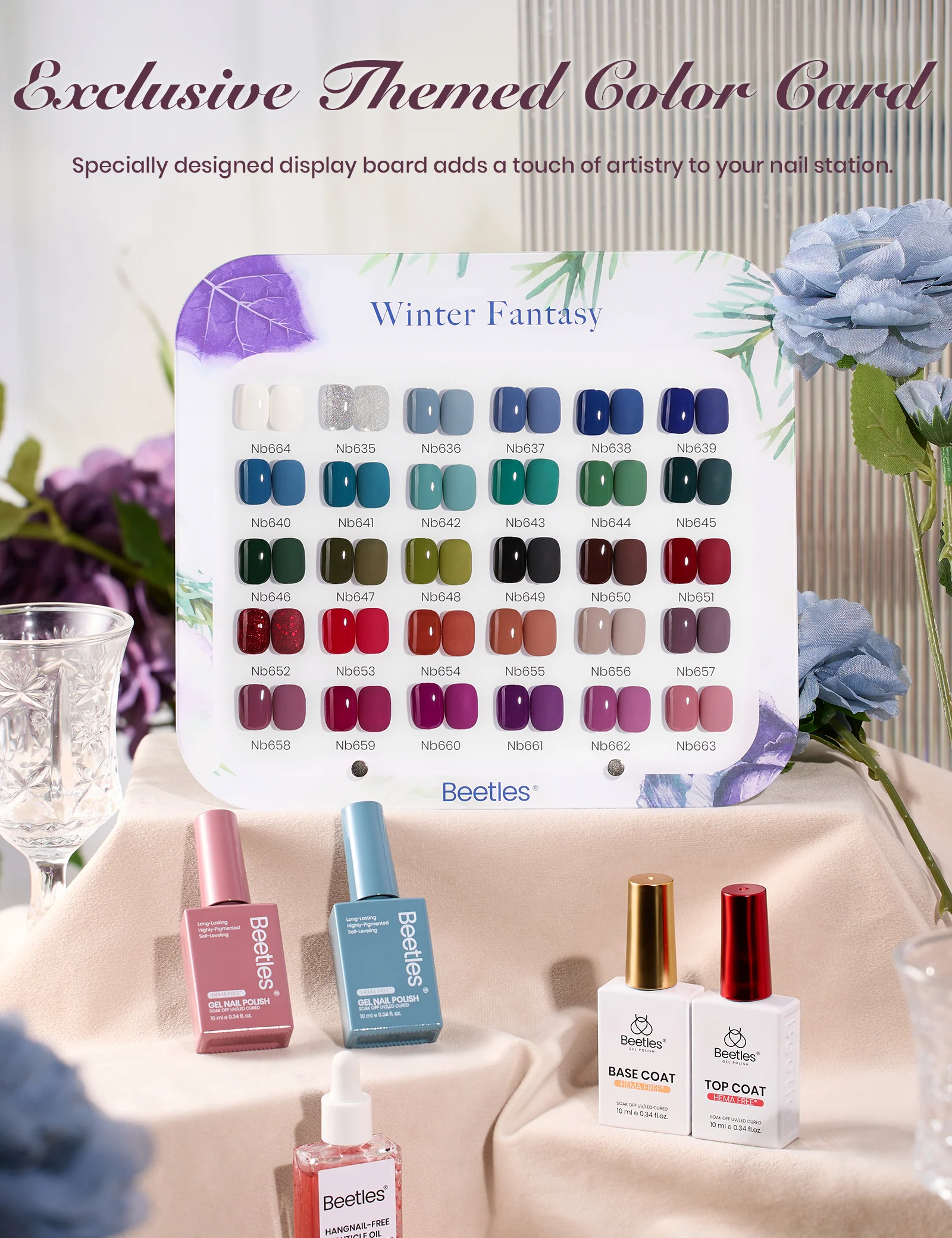 Beetles Stay Shining Midnight Garden HEMA Free TPO Free  Gel Polish Box 30 Colors 15ml - Image 3