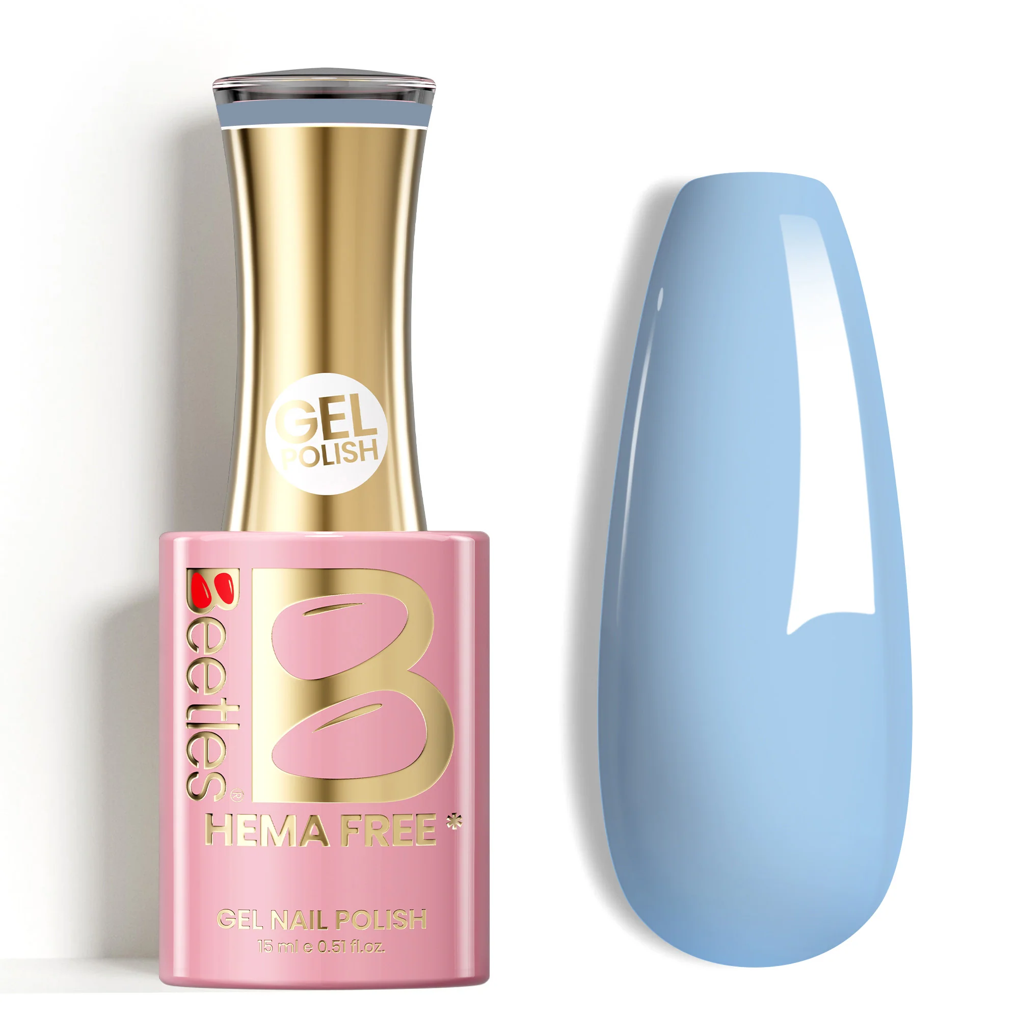 Beetles Stay Shining Milky Blue HEMA Free TPO Free Gel Nail Polish 15ml