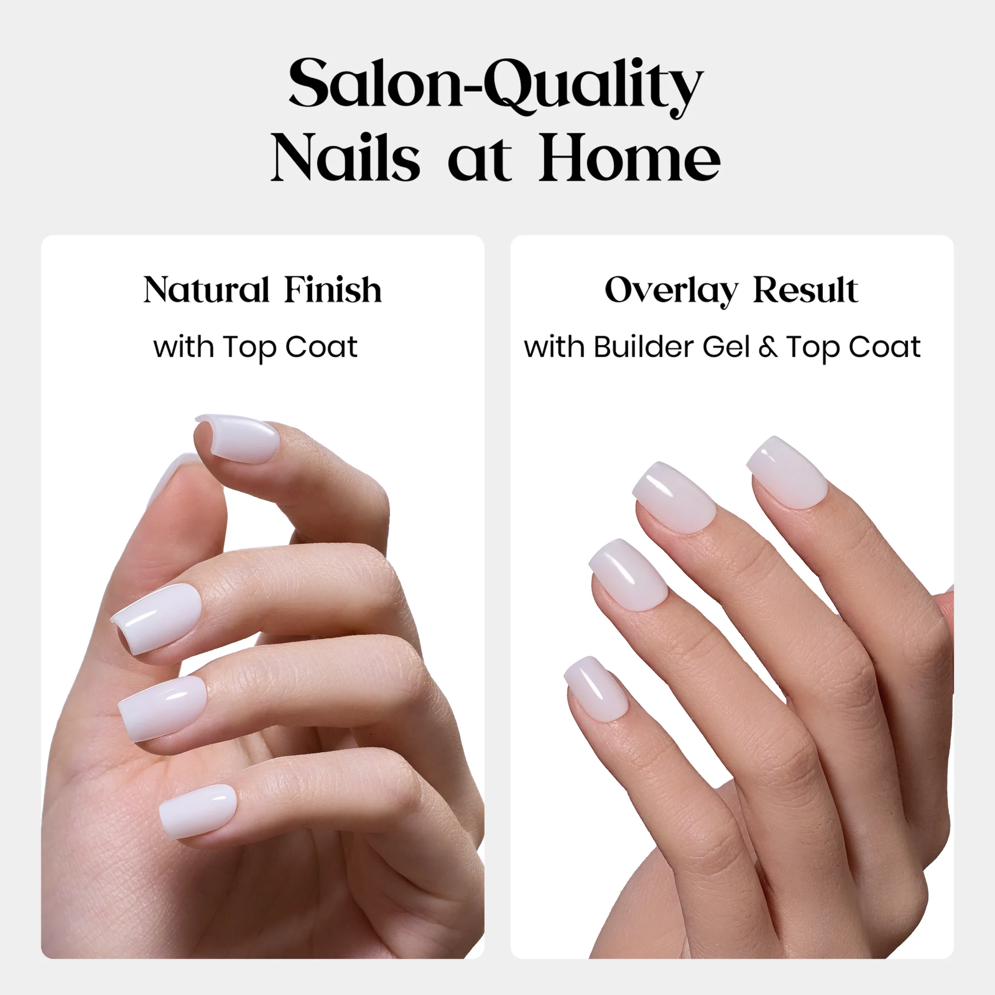 Beetles Stay Shining Milky White Press on Nails Short Square - Image 3