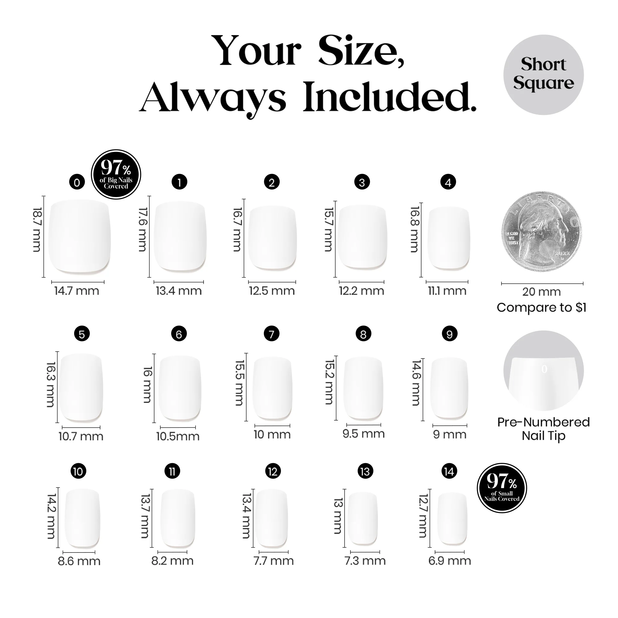 Beetles Stay Shining Milky White Press on Nails Short Square - Image 9