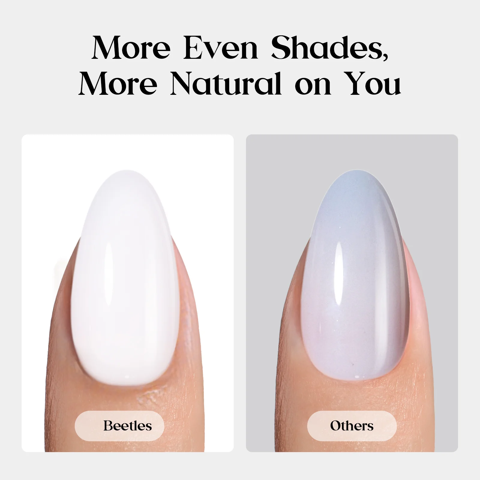 Beetles Stay Shining Milky White Press On Nails Short Square - Image 4