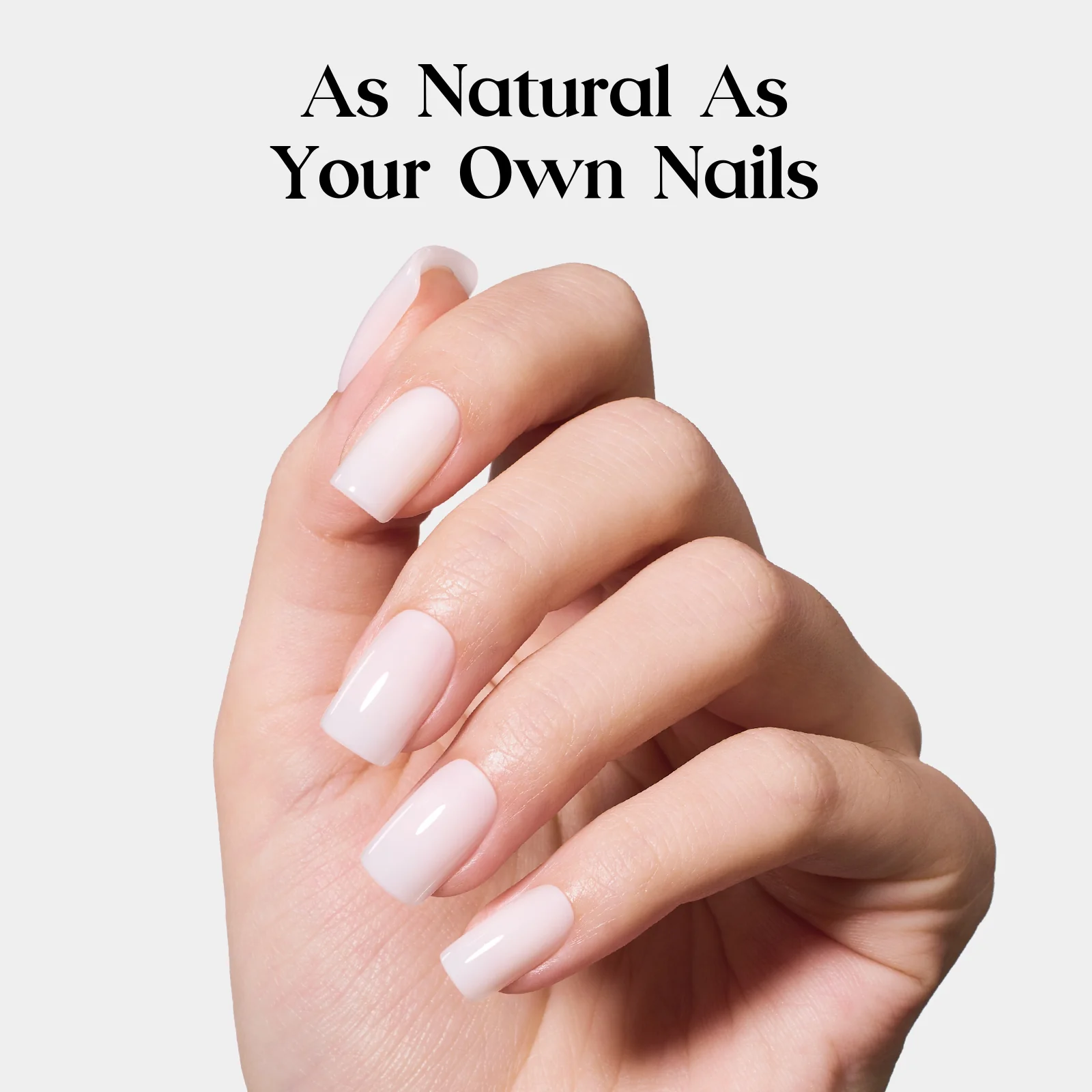 Beetles Stay Shining Milky White Press On Nails Short Squoval - Image 2