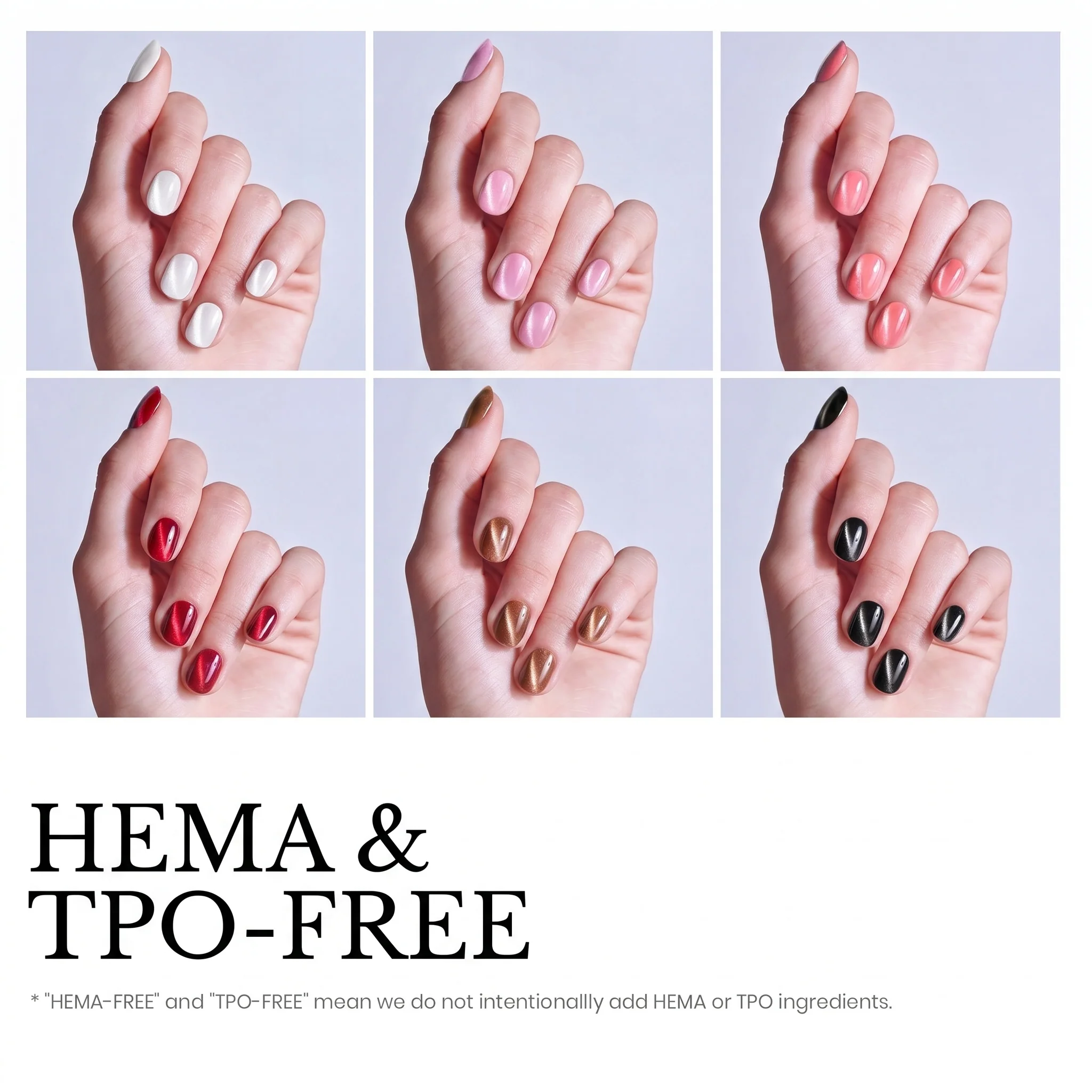 Beetles Stay Shining Porcelain Glow HEMA Free TPO Free 6 Colors Cat Eye Gel Set 7.5ml - Image 3