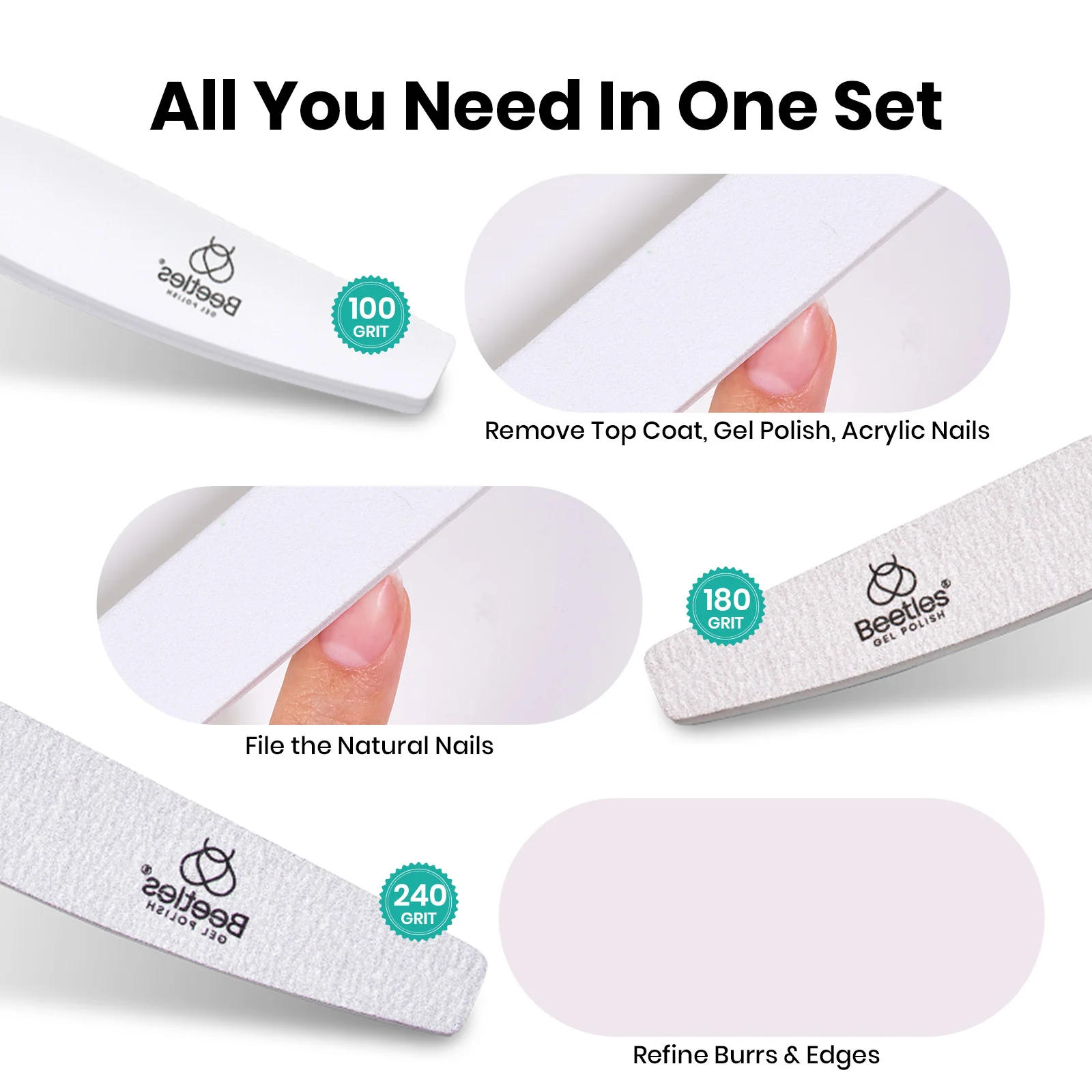 Beetles Stay Shining Professional-Grade Nail File Trio - Image 3