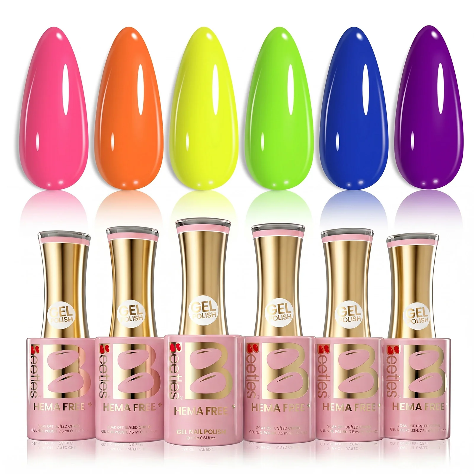 Beetles Stay Shining Refreshing Style HEMA Free TPO Free 6 Colors Gel Nail Polish Set 7.5ml