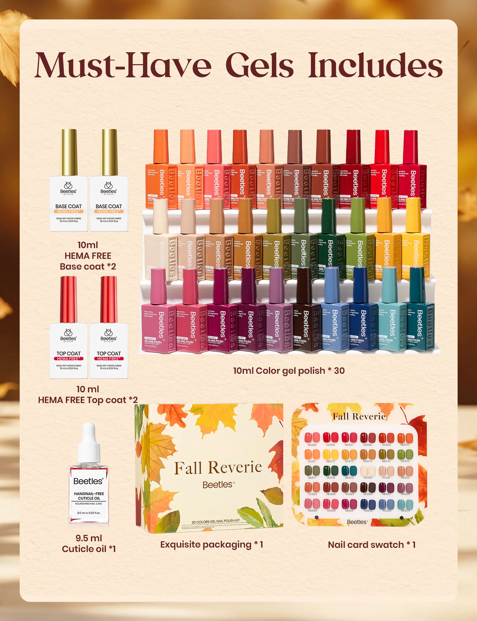 Beetles Stay Shining Retro Reverie HEMA Free TPO Free Spring Gel Polish Box 30 Colors 10ml - Image 4