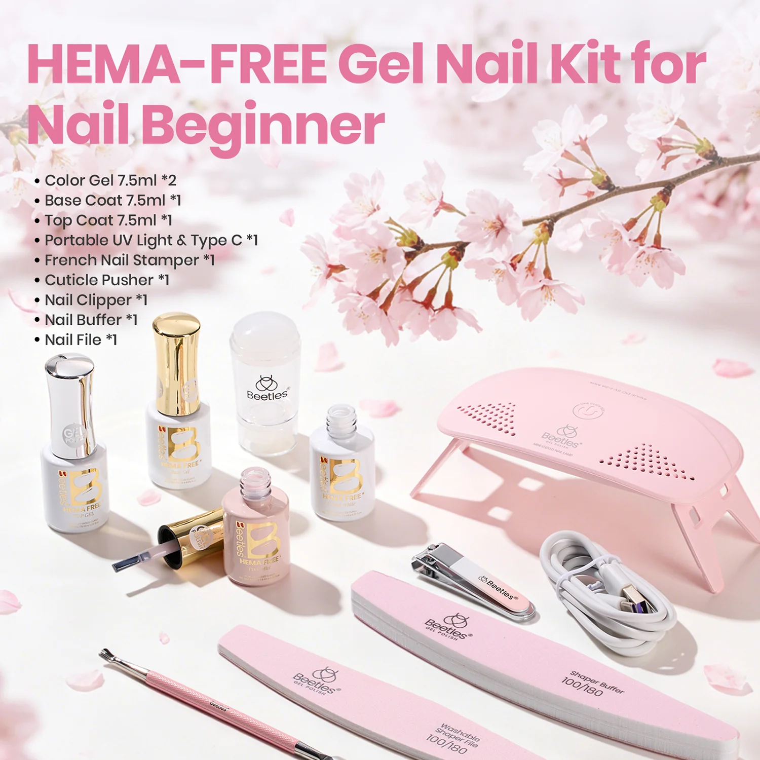 Beetles Stay Shining Sakura Snow Gel Nail Kit - Image 2