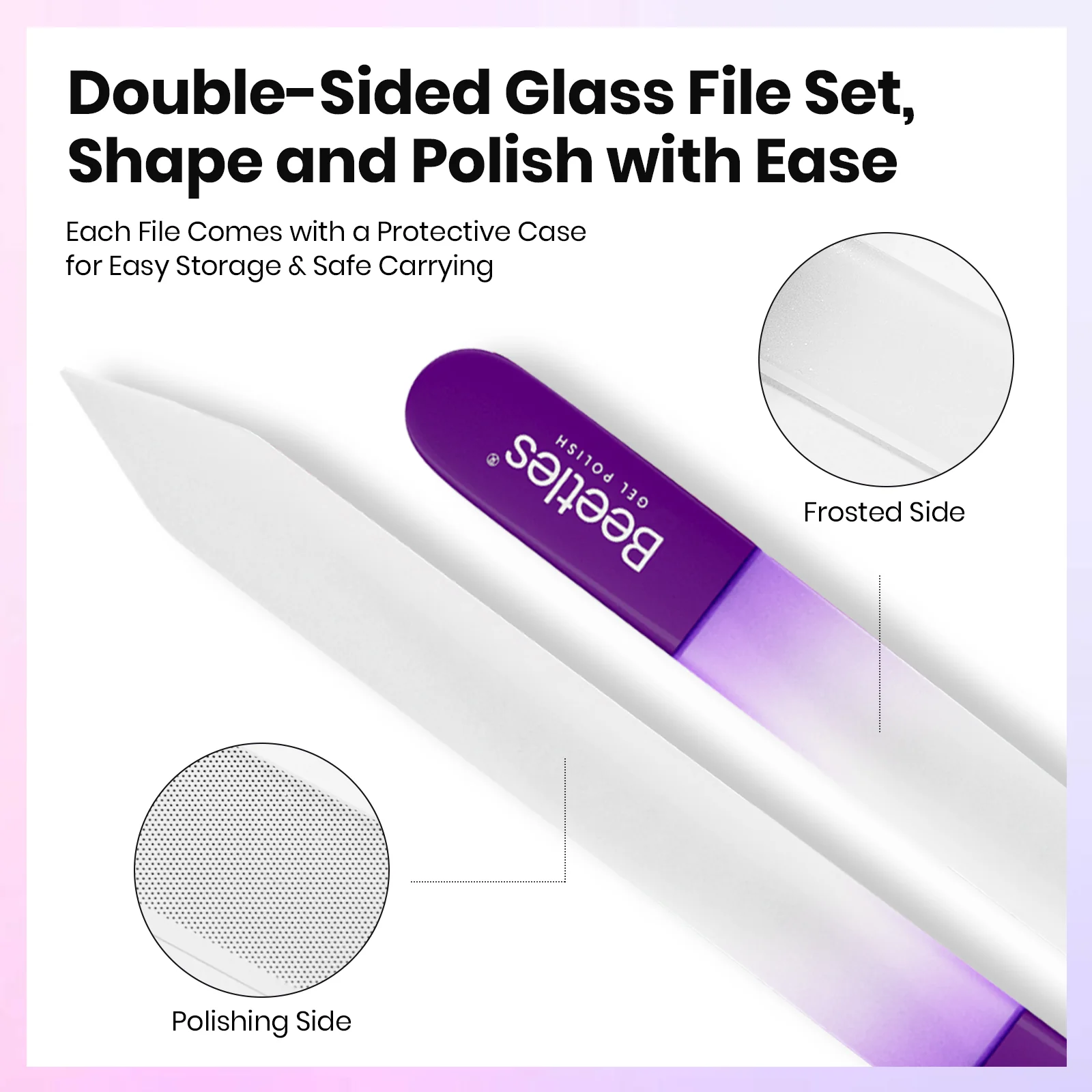 Beetles Stay Shining Shine & Shape Trio Glass Nail File - Image 2