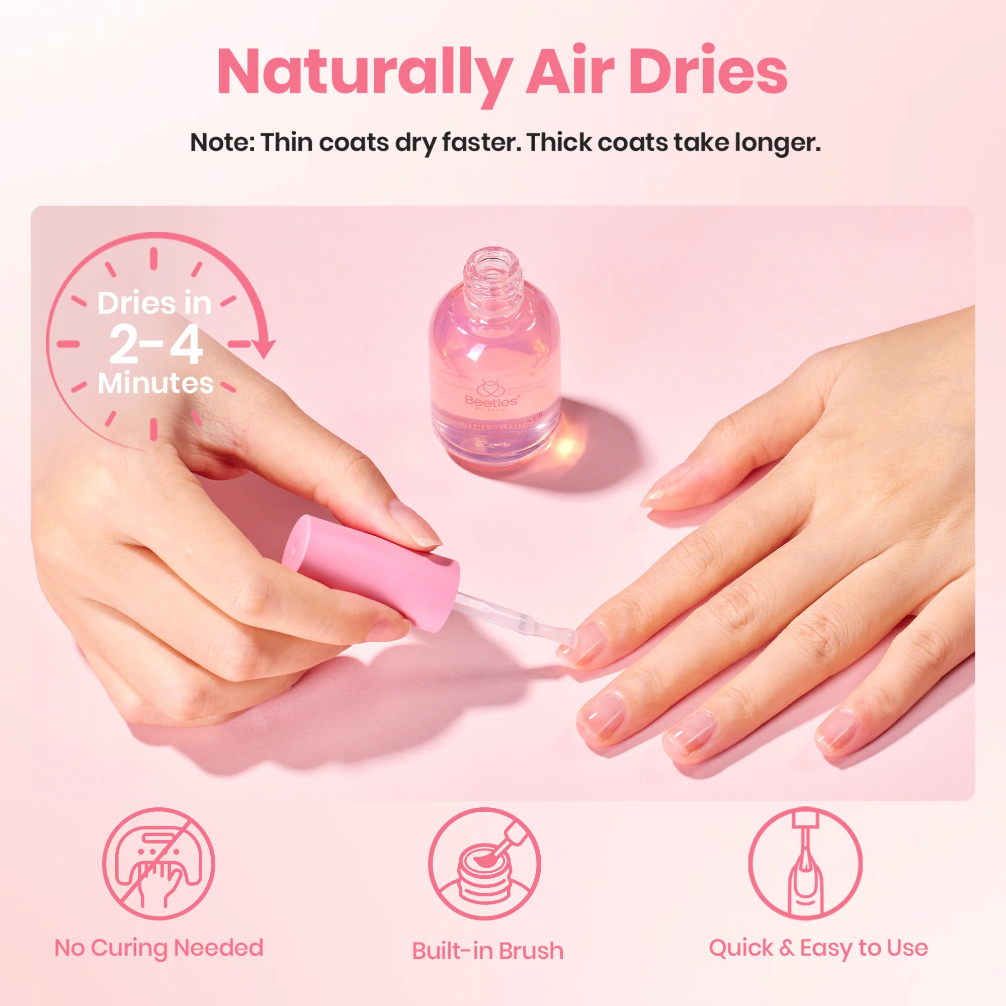 Beetles Stay Shining Strawberry Nail Strengthener 15ml - Image 4
