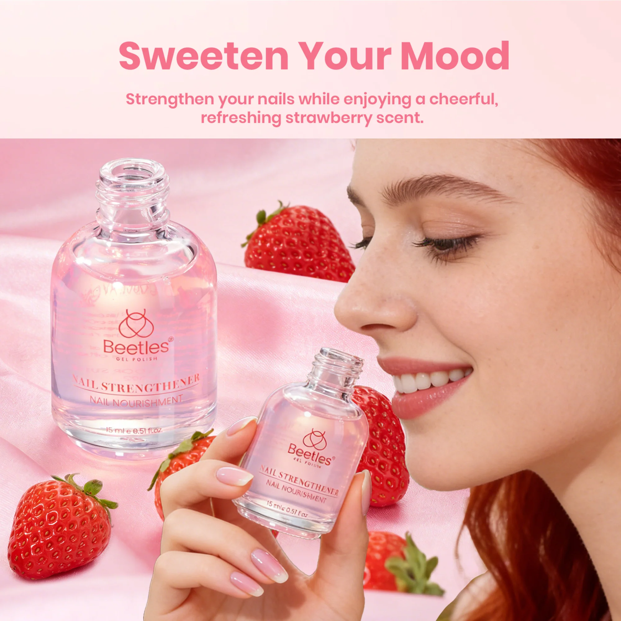Beetles Stay Shining Strawberry Nail Strengthener 15ml - Image 5