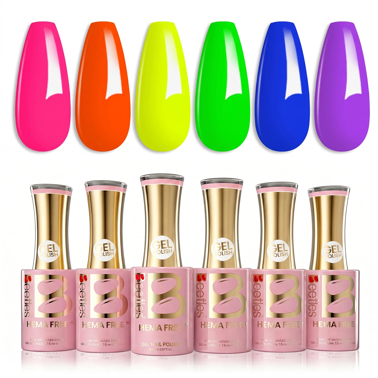 Beetles Stay Shining Tropical Mood HEMA Free TPO Free 6 Colors Gel Nail Polish Set 7.5ml