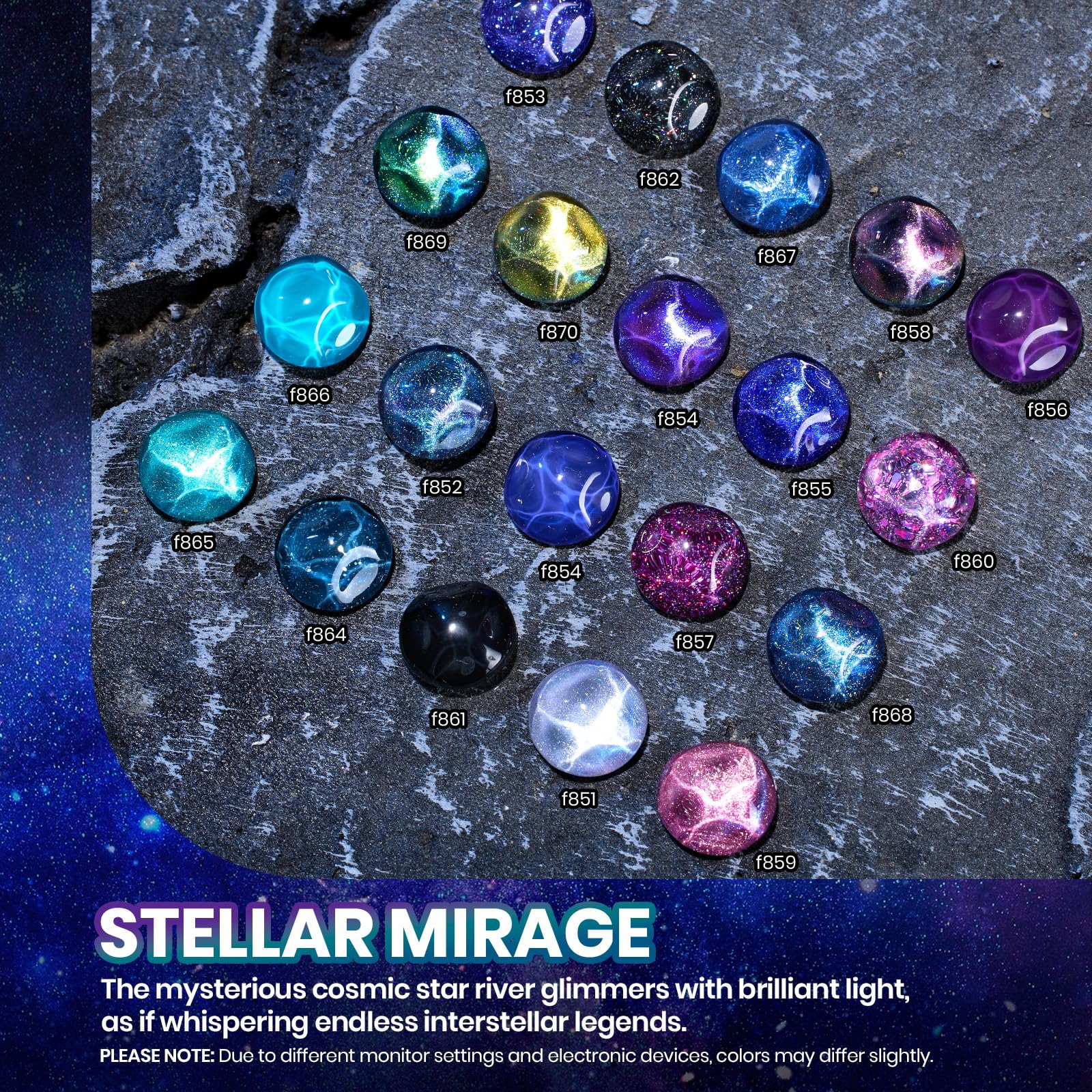 Beetles Stellar Mirage - 20 Colors Nails Jelly Cat Eye Color Changing Gel Polish Set - Image 2
