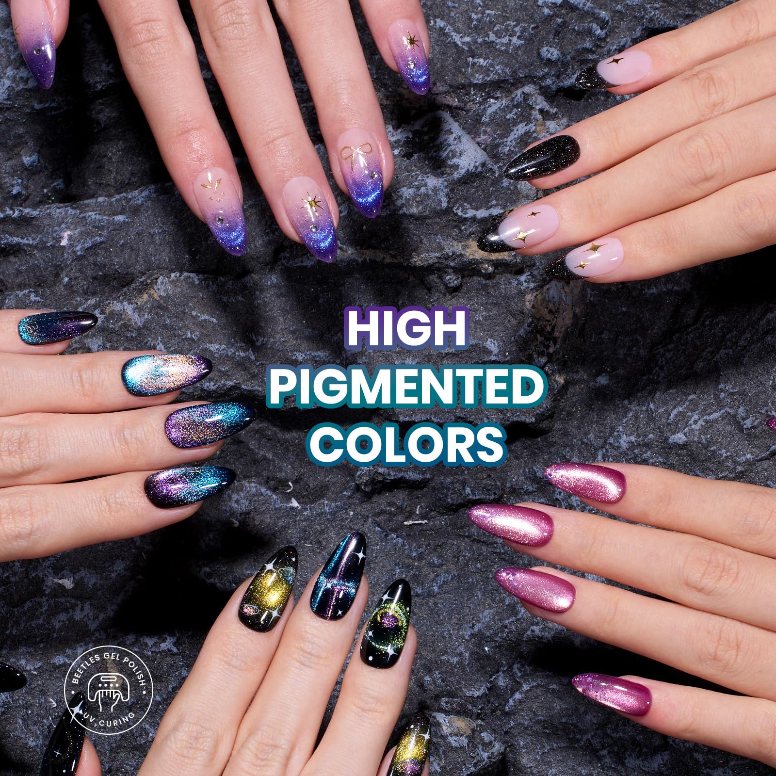 Beetles Stellar Mirage - 20 Colors Nails Jelly Cat Eye Color Changing Gel Polish Set - Image 3