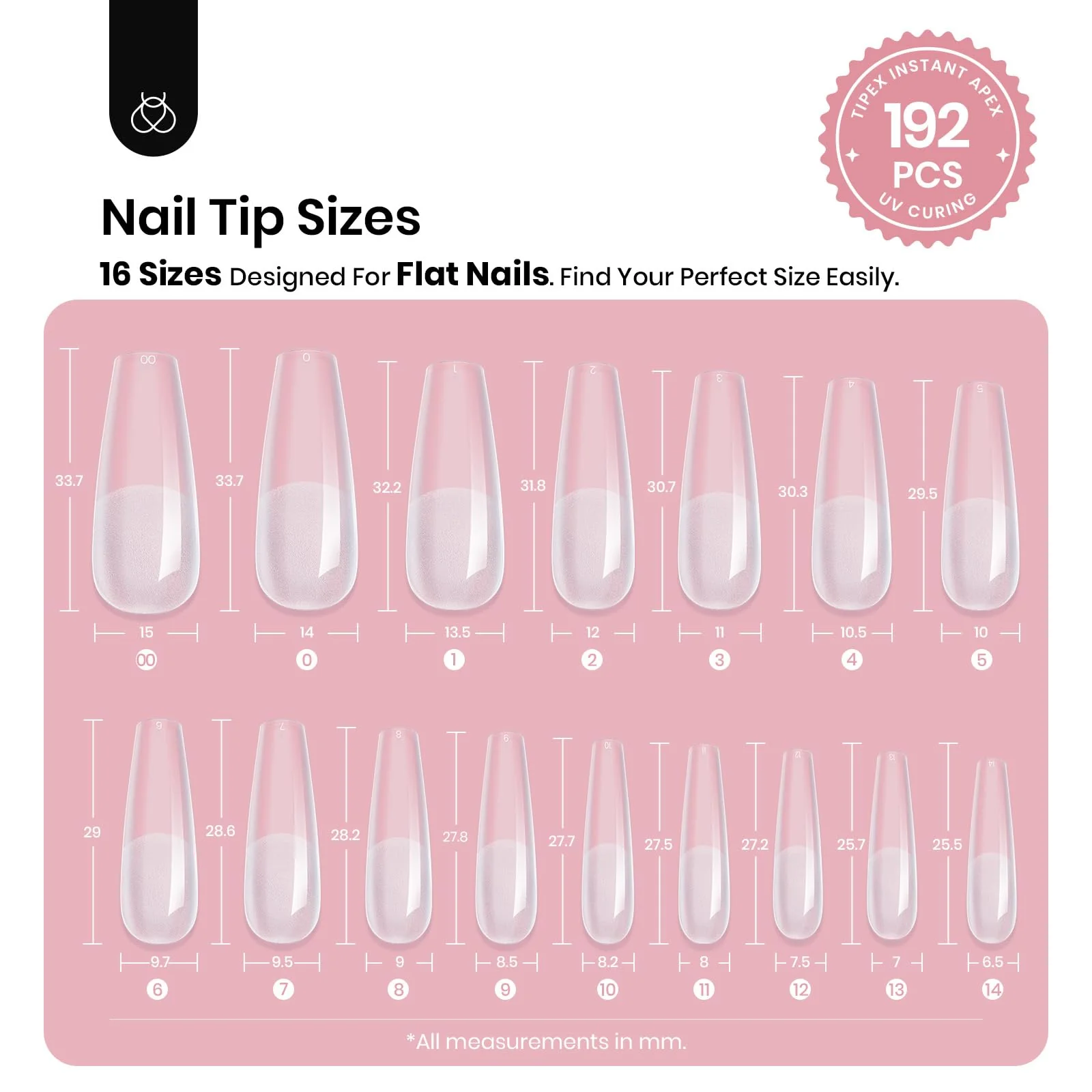 Beetles Stiletto Coffin  Long Tipex Nail Tips | 192 pcs - Image 3