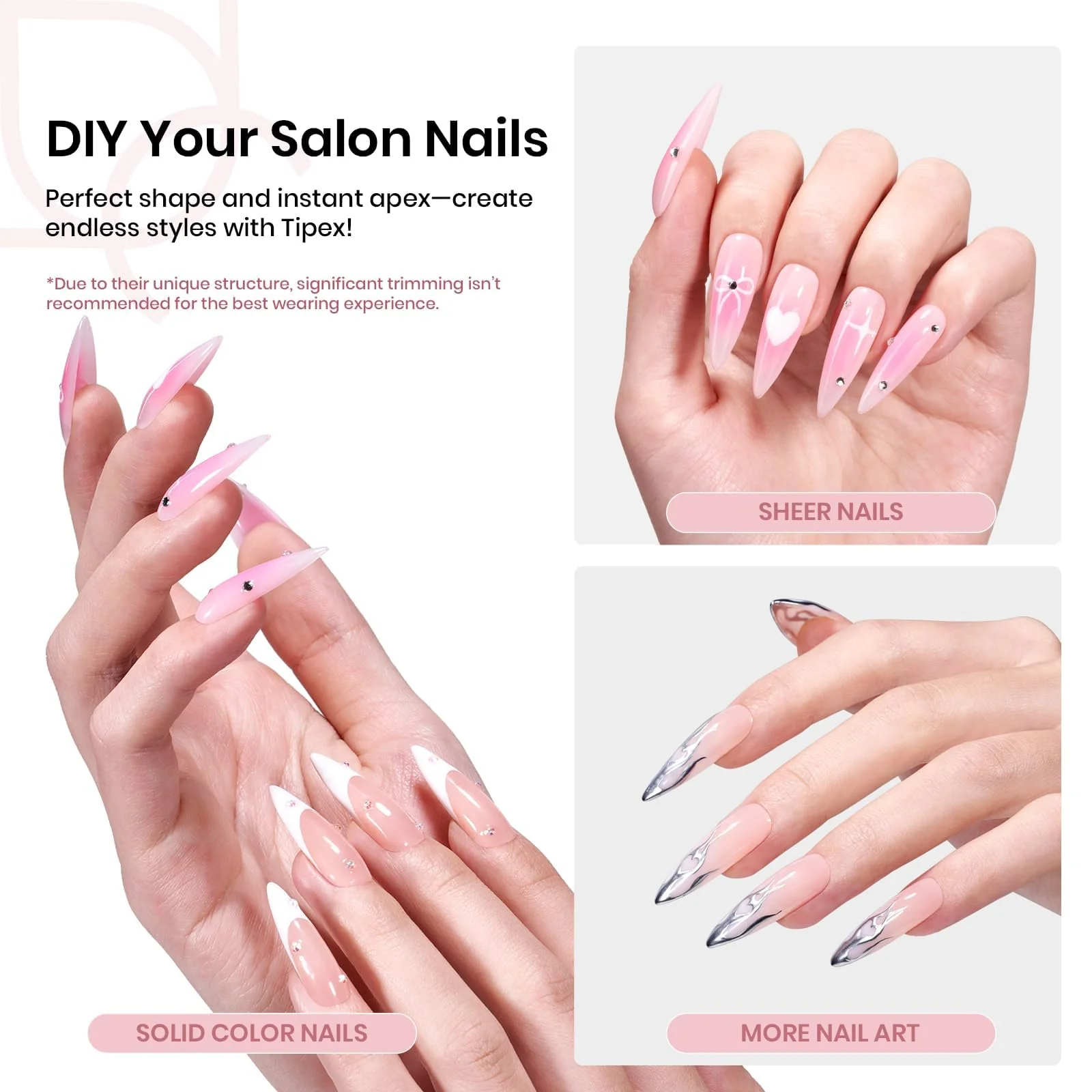 Beetles Stiletto Long Tipex Nail Tips | 192 pcs - Image 3