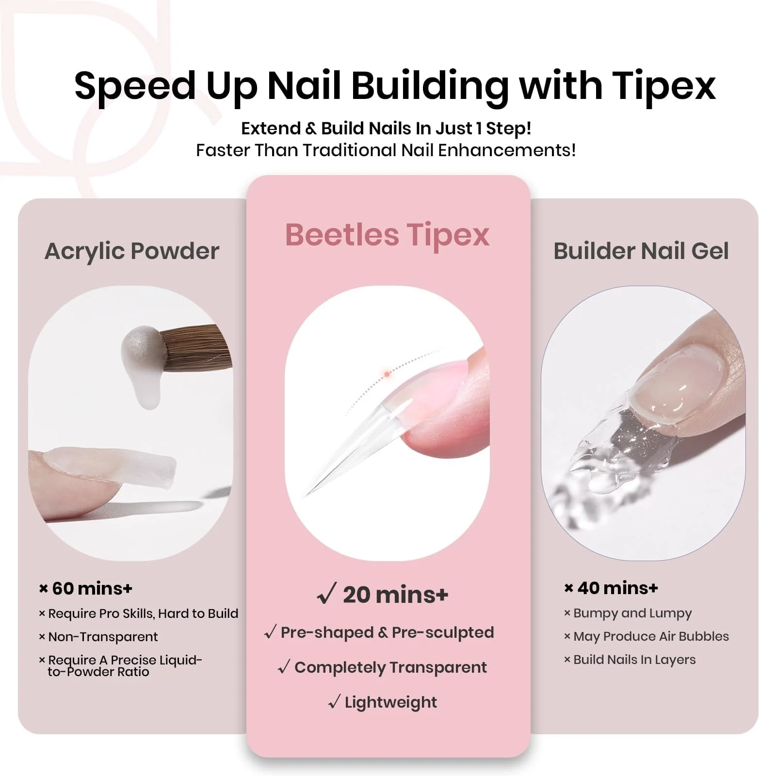 Beetles Stiletto Long Tipex Nail Tips | 192 pcs - Image 4