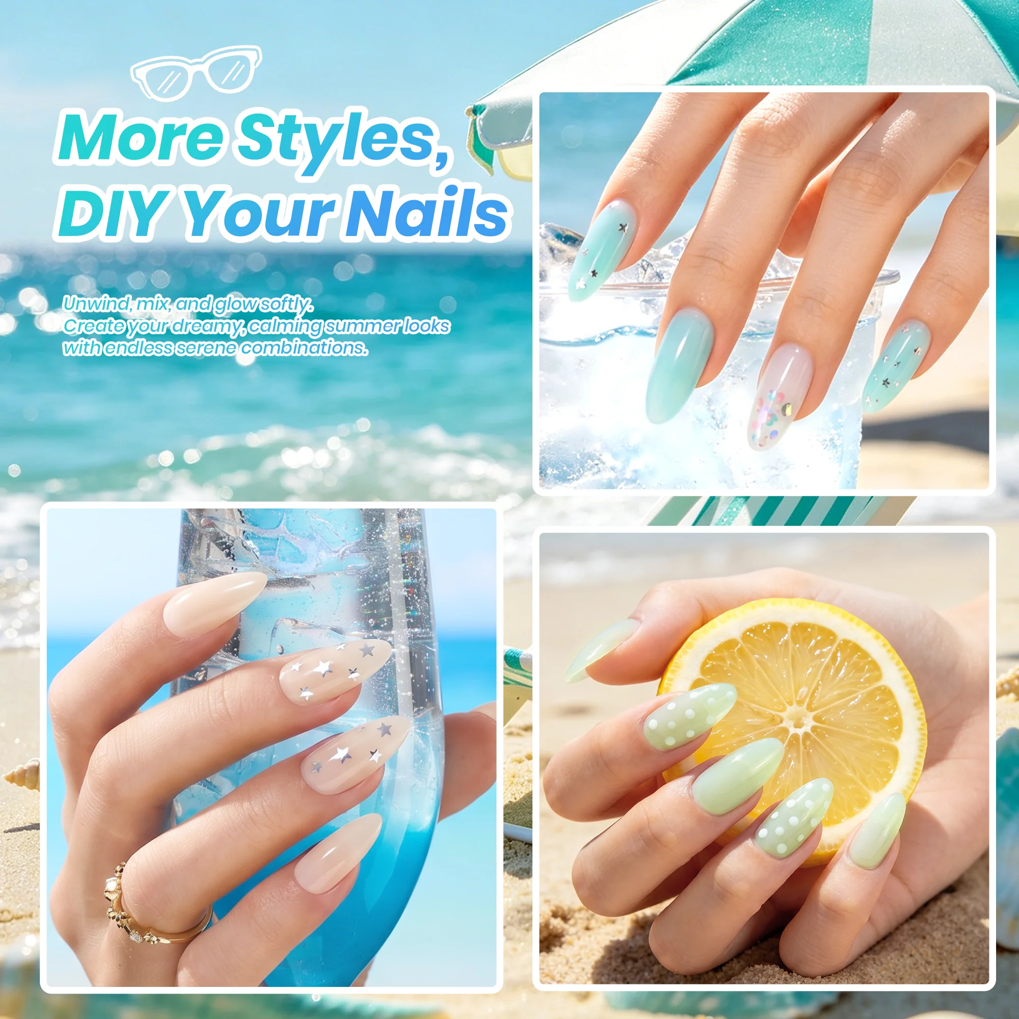 Beetles Summer Voyage - Seasalt Holiday Gel Summer Nails 6 Colors Gel Polish Set 9ml - Image 6