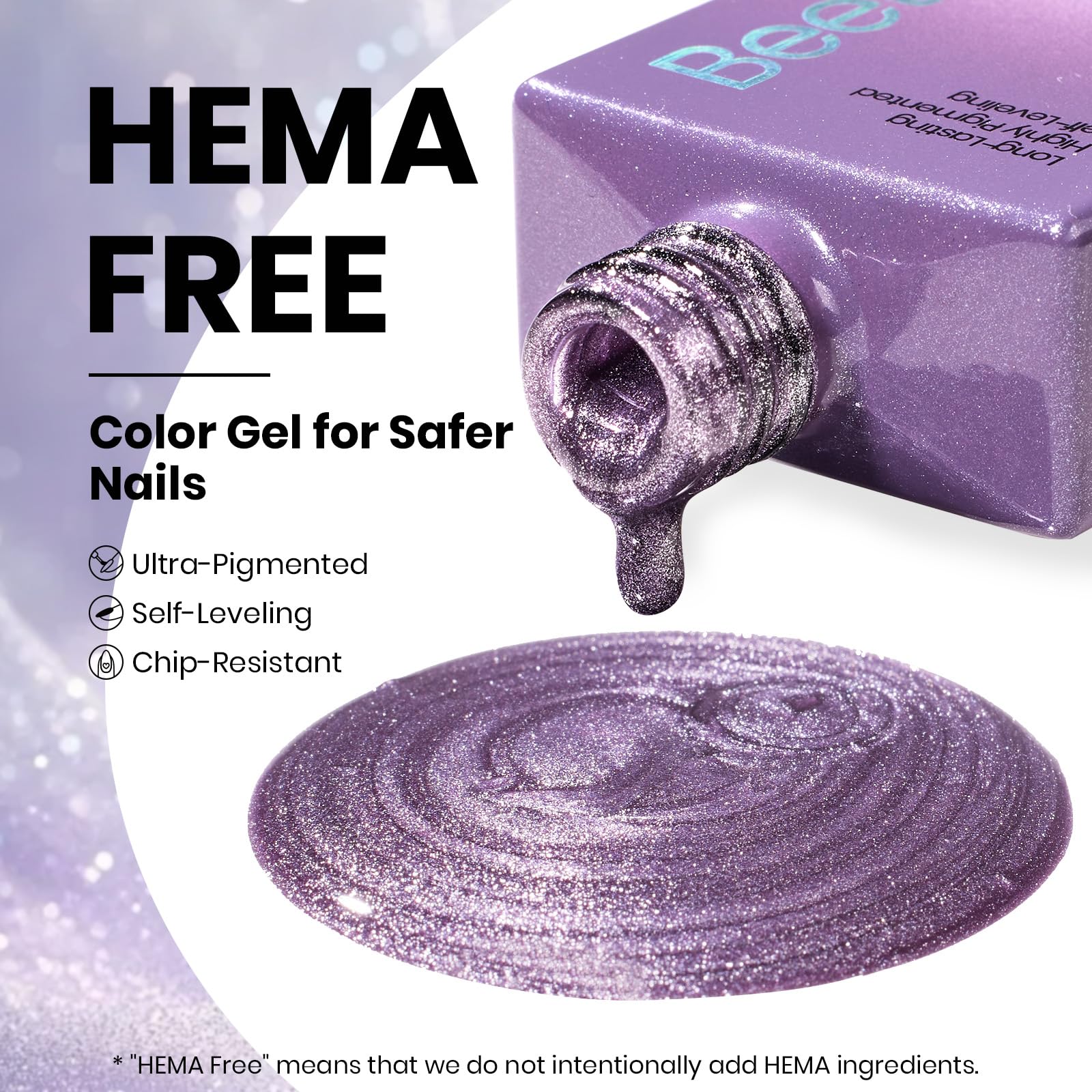 Beetles Twilight Muse Gel Nail Polish - 15ML Purple HEMA FREE Cat Eye Nail Polish - Image 2