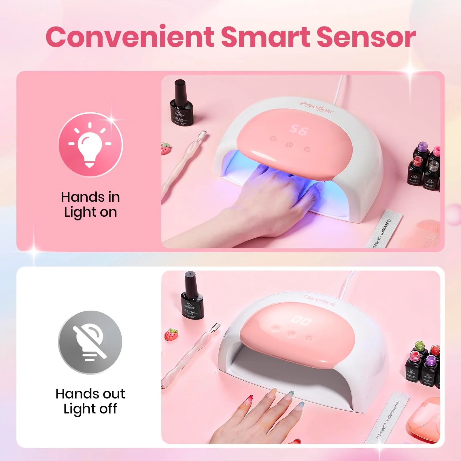 Beetles UV LED Nail Lamp - Candy White Nail Light with 3 Timer 30/60/90s - Image 9