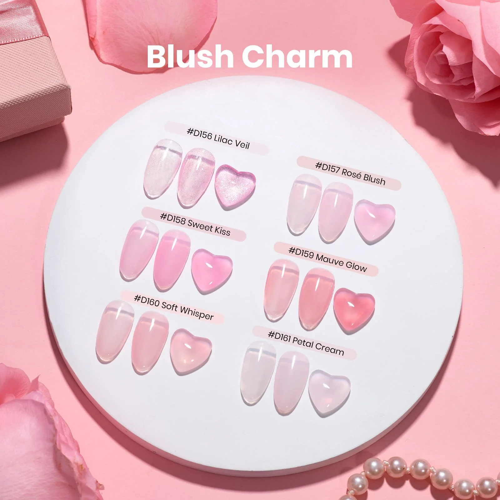 Beetles  Nails: Blush Charm Cat Eye Gel Nail Polish Builder Gel Kit with Mini Nail Lamp - Image 4