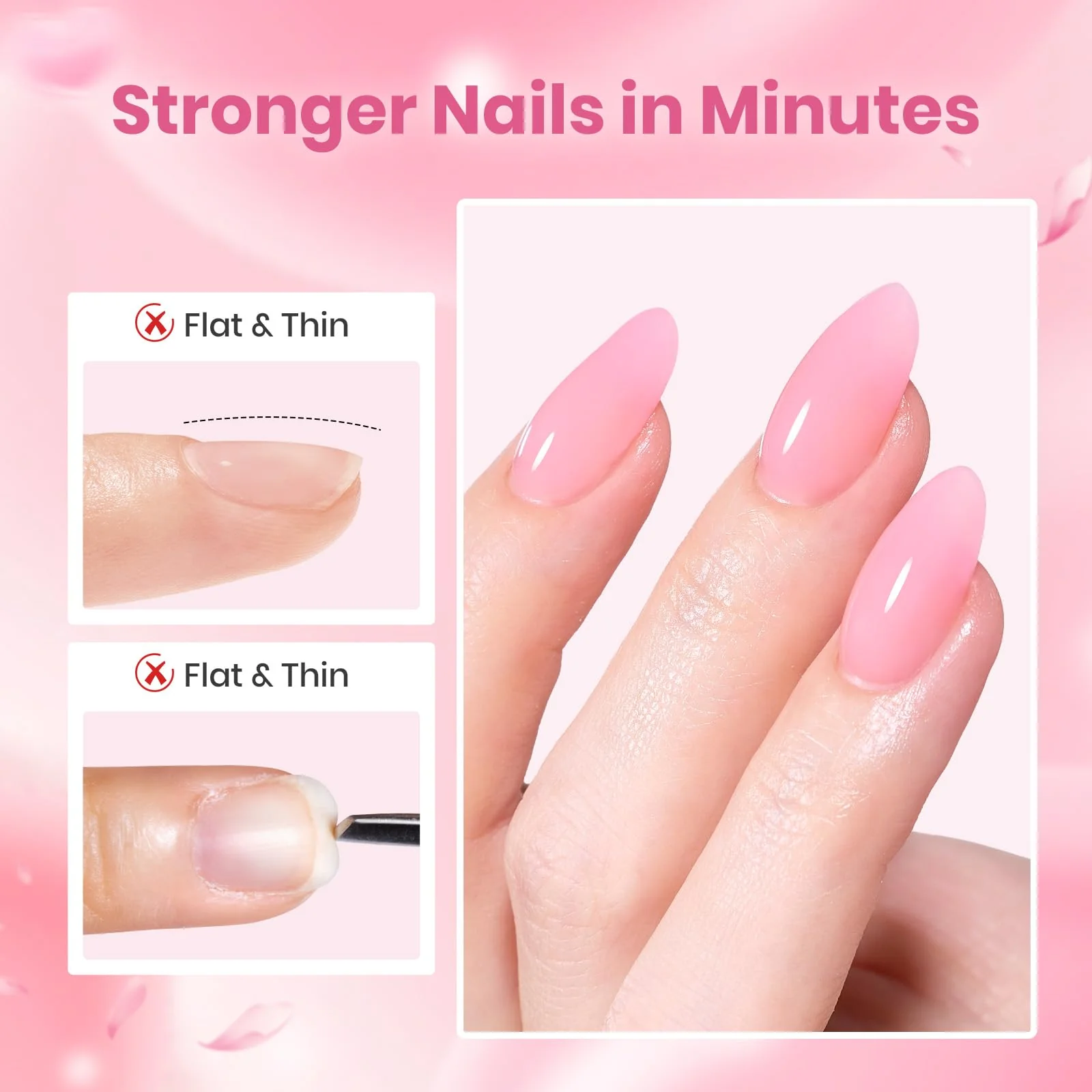 Beetles  Nails: Blush Charm Cat Eye Gel Nail Polish Builder Gel Kit with Mini Nail Lamp - Image 6