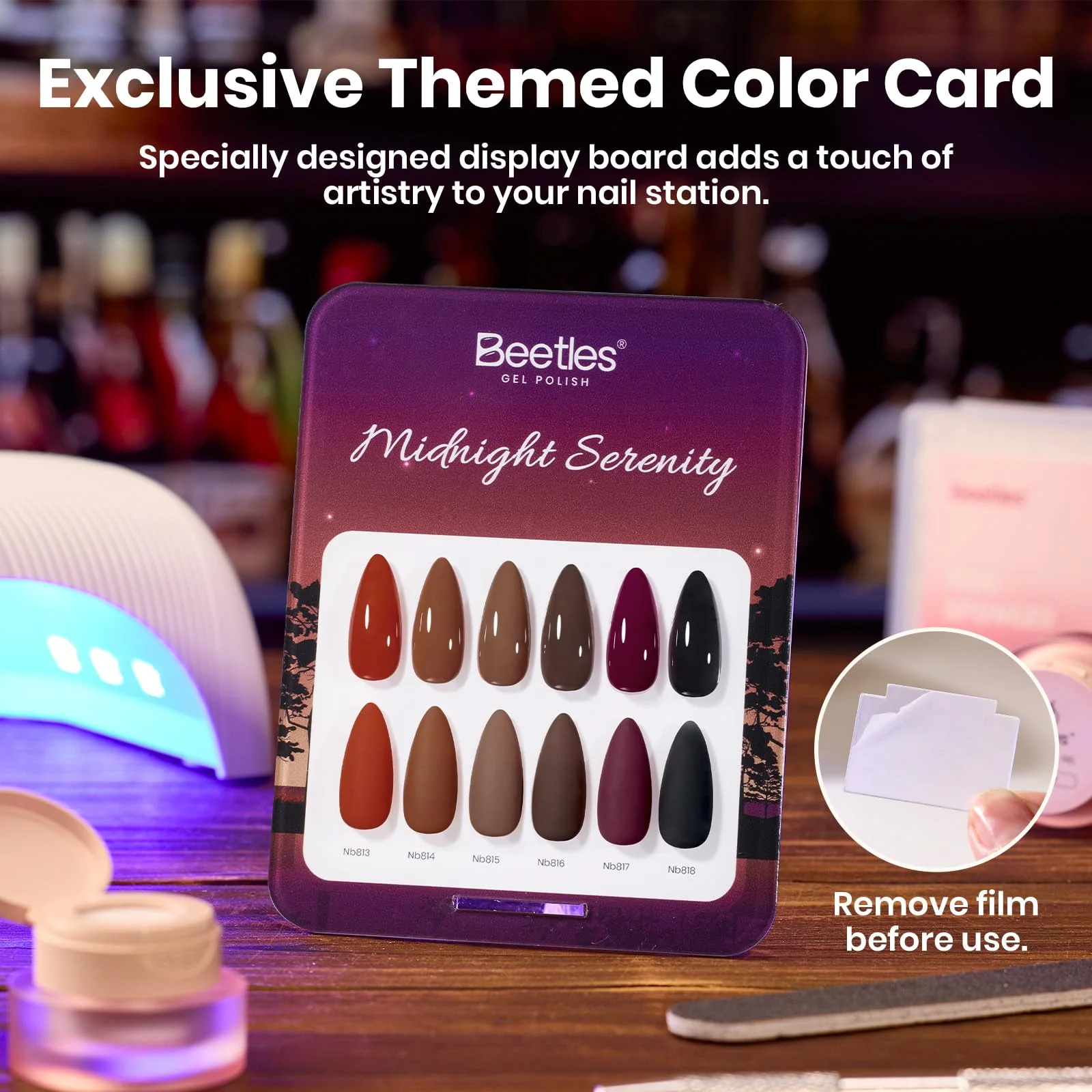 Beetles Winter Gel Polish Set Midnight Serenity HEMA-Free - 6 Colors 15ml Mocha Brown Gel Polish Set - Image 5