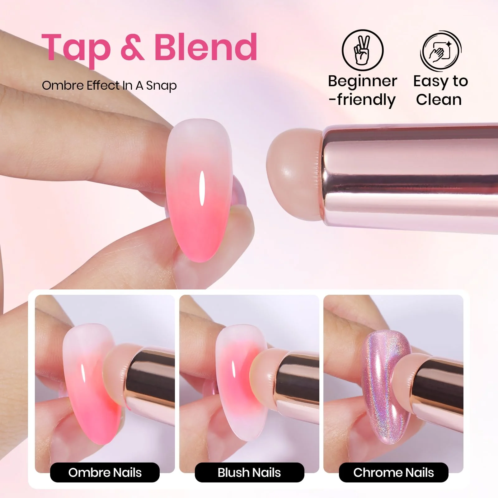 Blooming Gel and Nail Art Brushes Set - Ombre Nail - Image 3