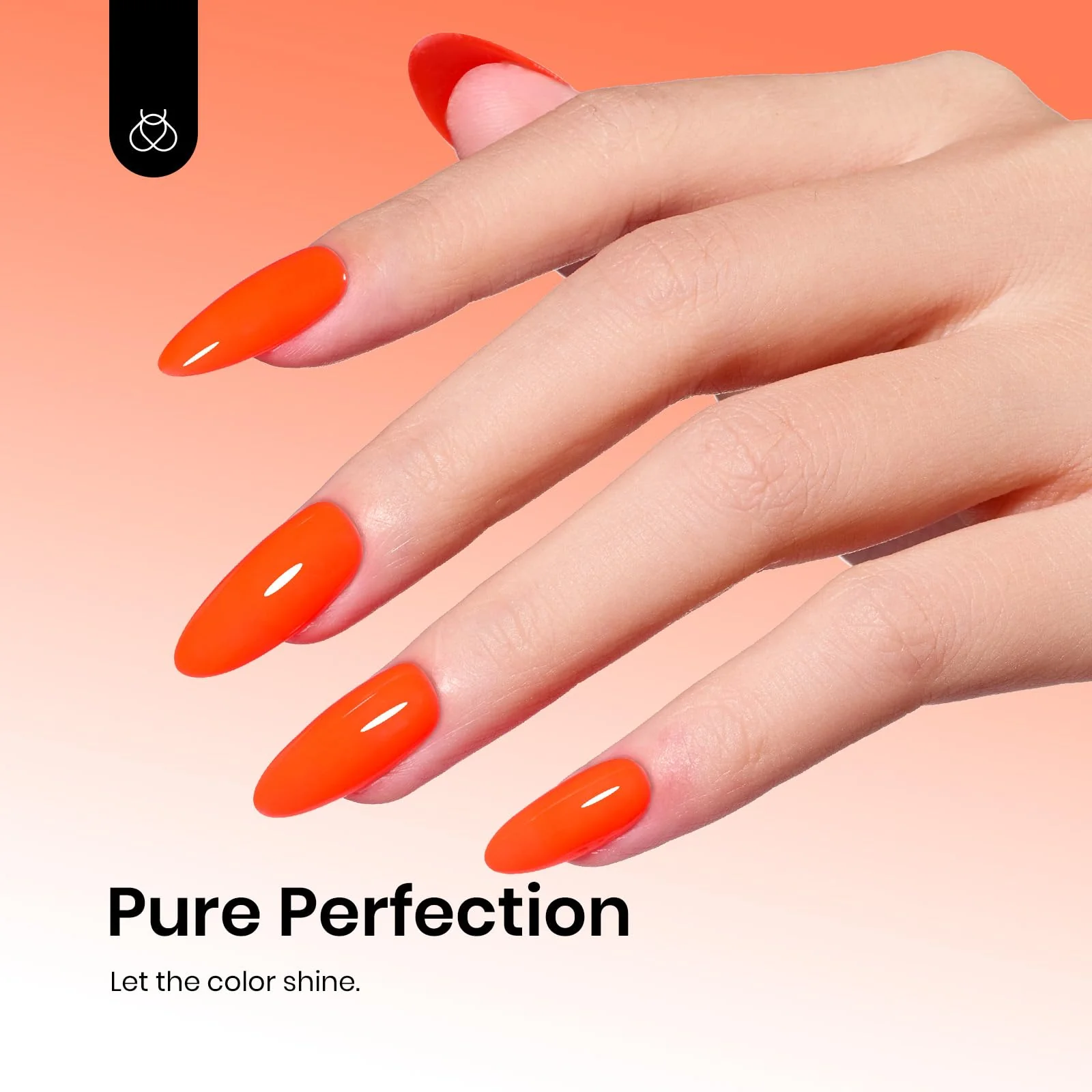 Beetles Neon Orange Gel Polish Sunset Summer Nails Bright Vibrant Color - Image 3