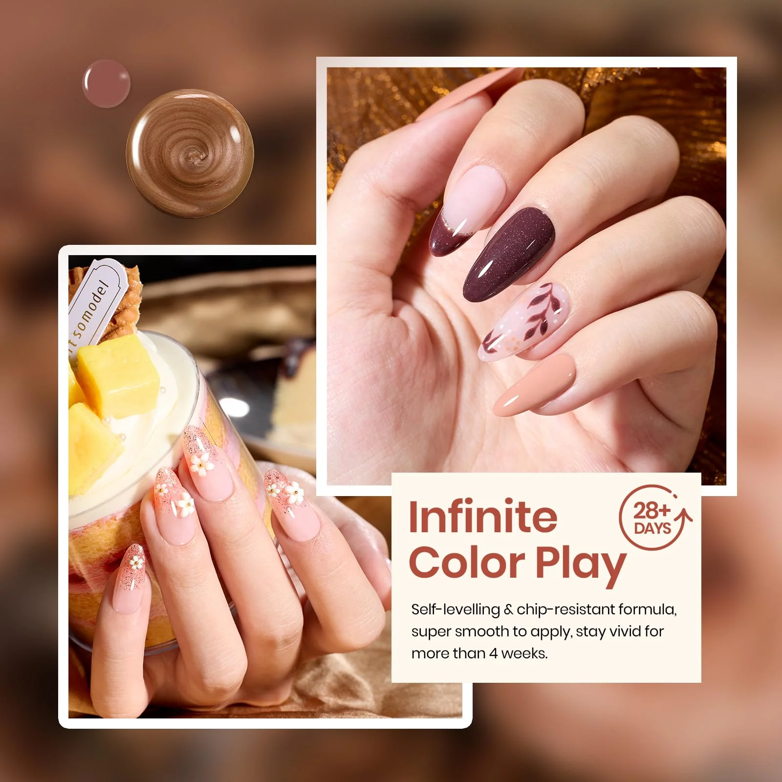 Brownie Bliss - 6 Colors Gel Nail Polish Set - Image 5