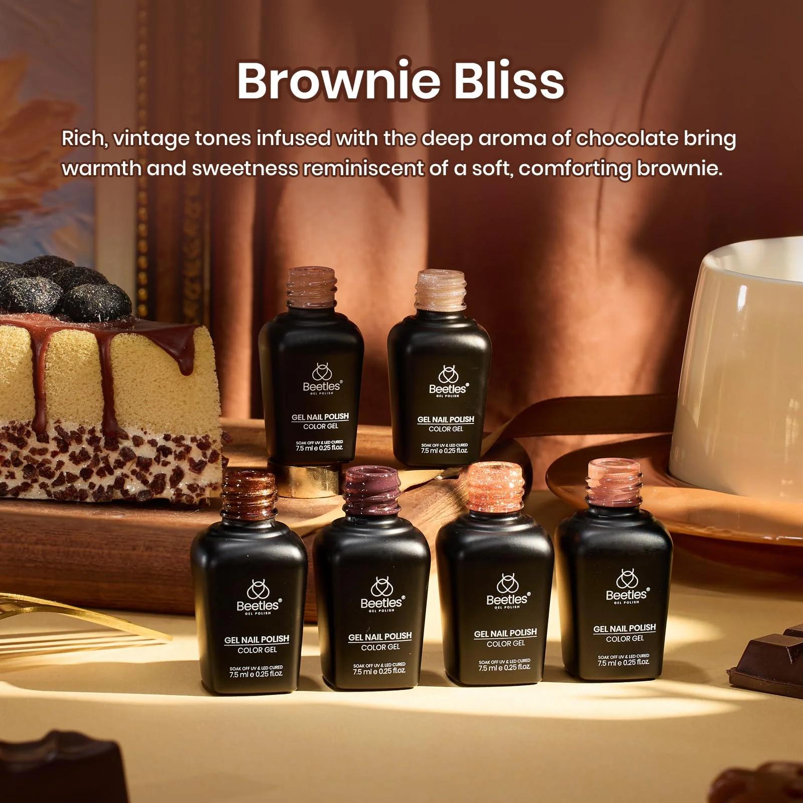 Brownie Bliss - 6 Colors Gel Nail Polish Set - Image 7