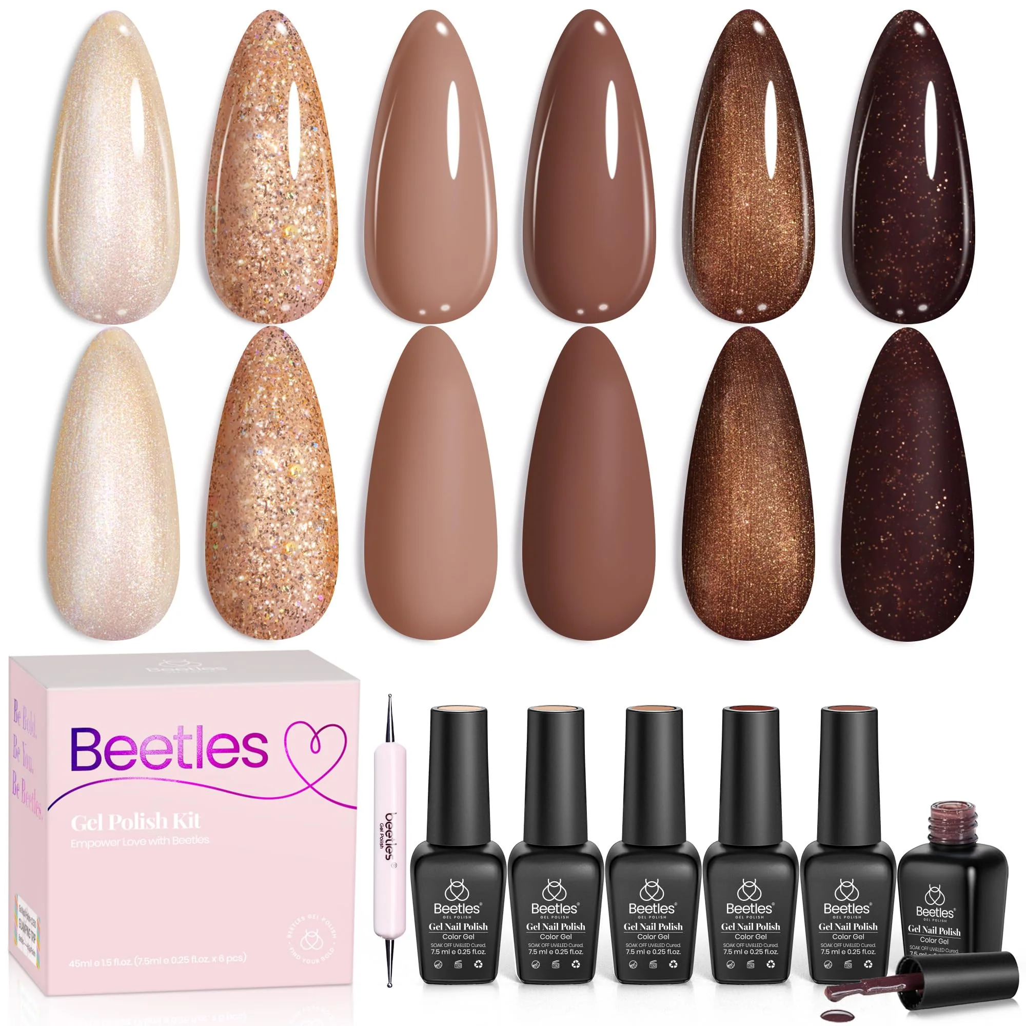 Brownie Bliss - 6 Colors Gel Nail Polish Set - Image 9
