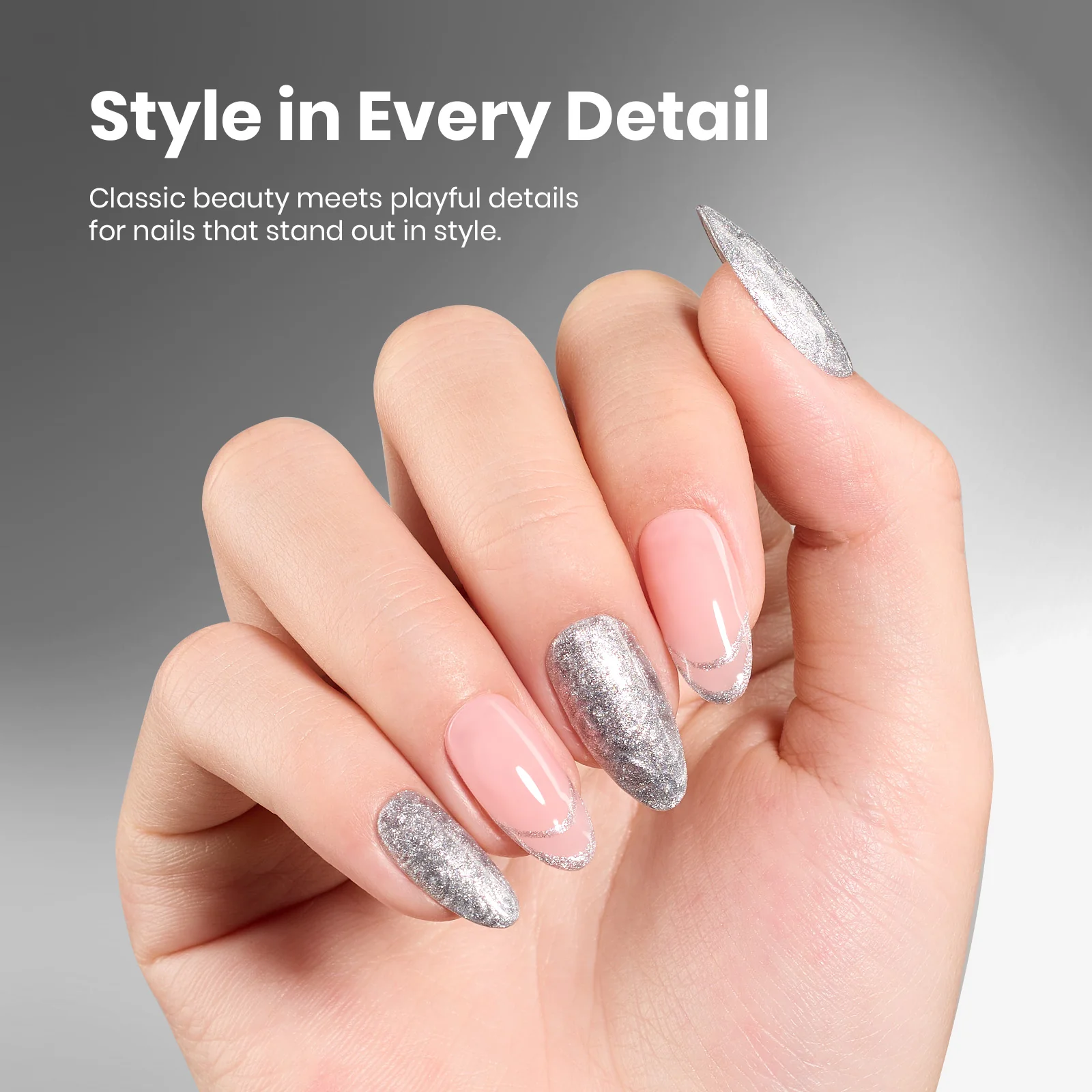 Beetles Stay Shining Gel Polish Silver Moonlight - 15ml of Night Serenity - Image 4