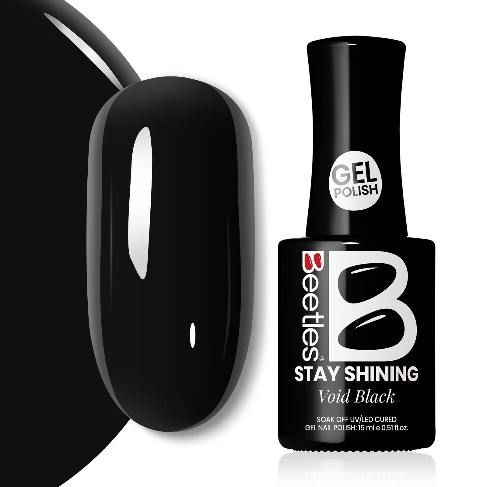 Beetles Stay Shining Gel Polish Void Black - 15ml of Deep Mystique