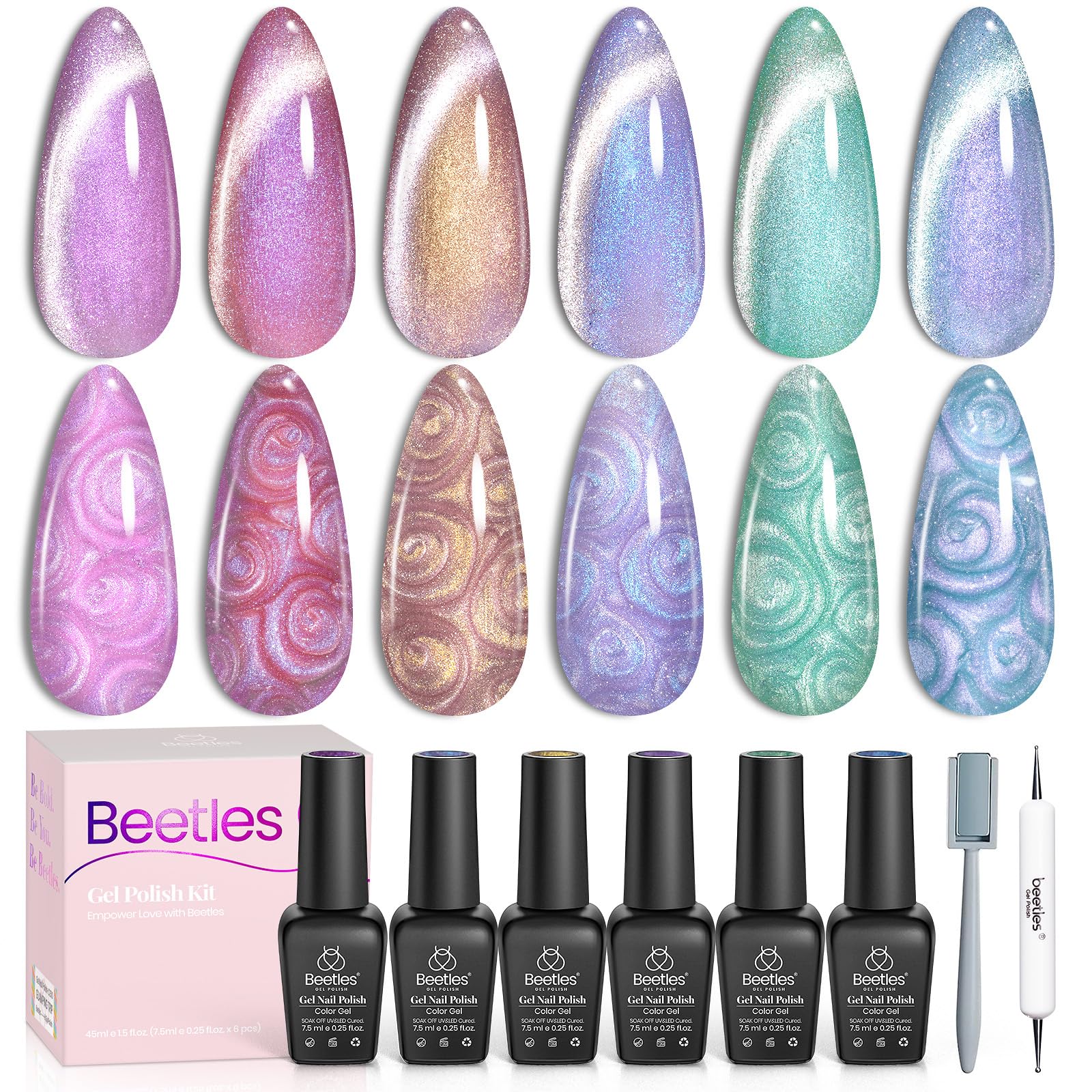 Magical Swirl | 6 Colors Gel Polish Set Nails - Image 8