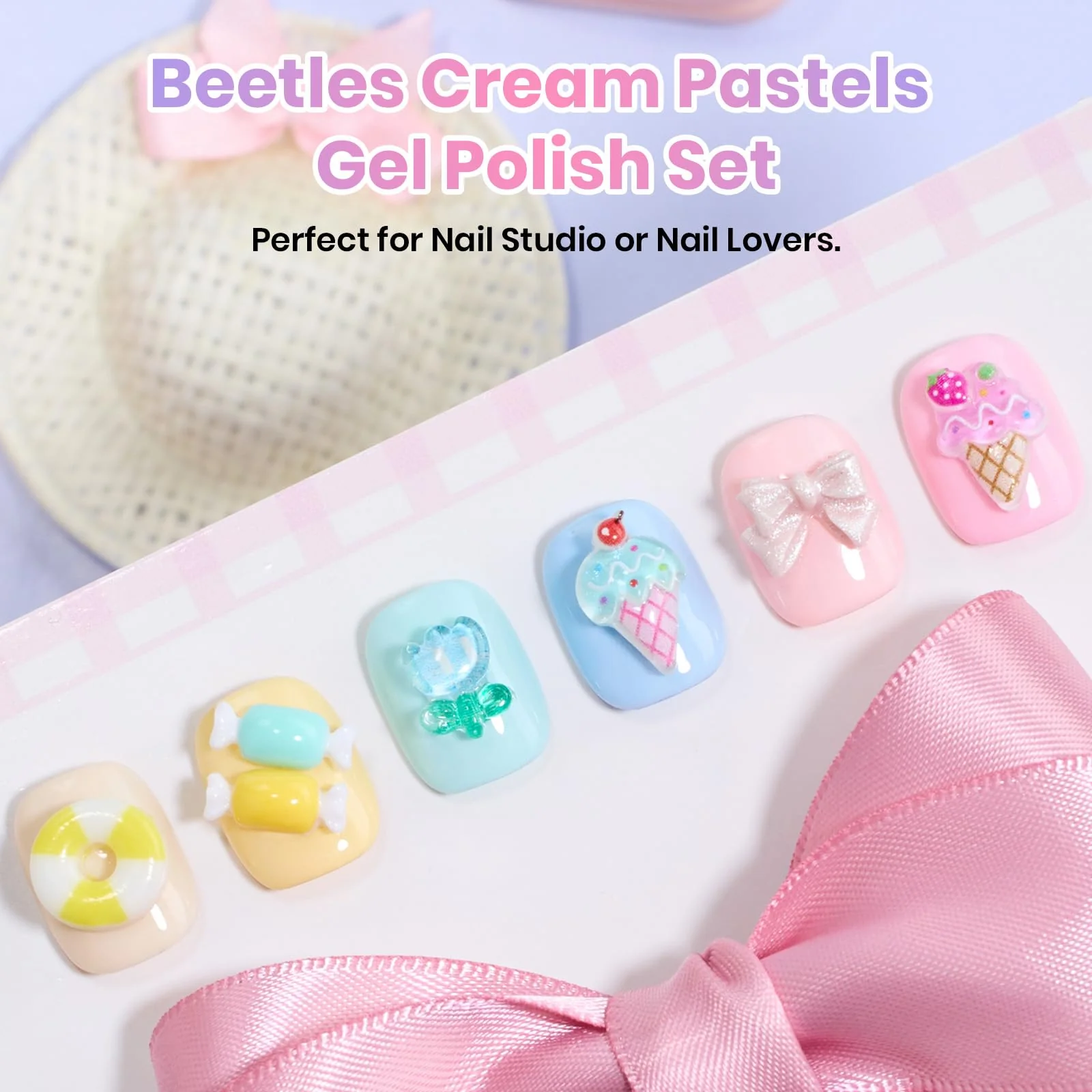 Cream Patels 6 Colors Beetles Hema Free Summer Nails Gel Polish Set 15ML - Image 3