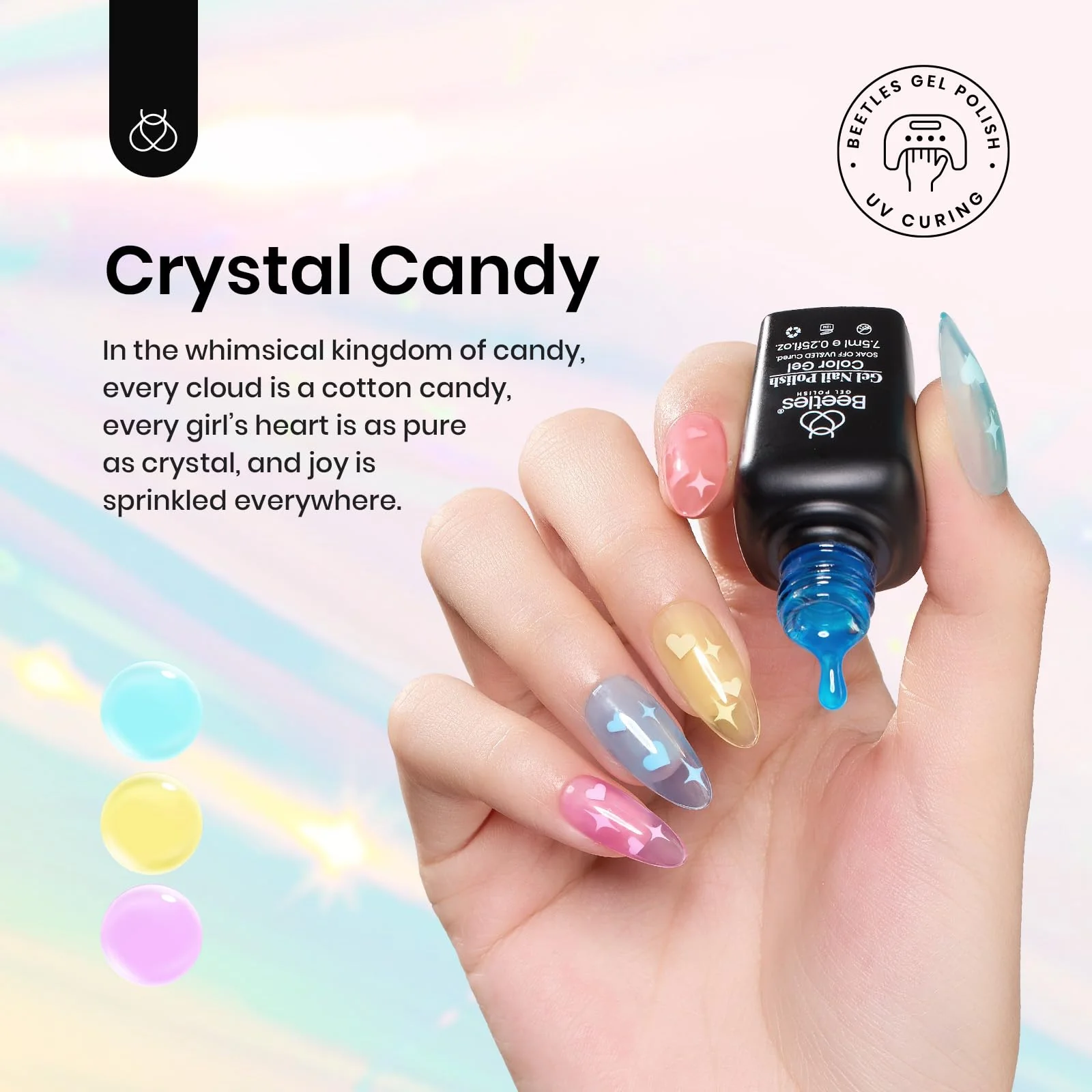 Crystal Candy | Beetles Pastel  6 Colors Jelly Gel Polish Set Summer Nails - Image 2