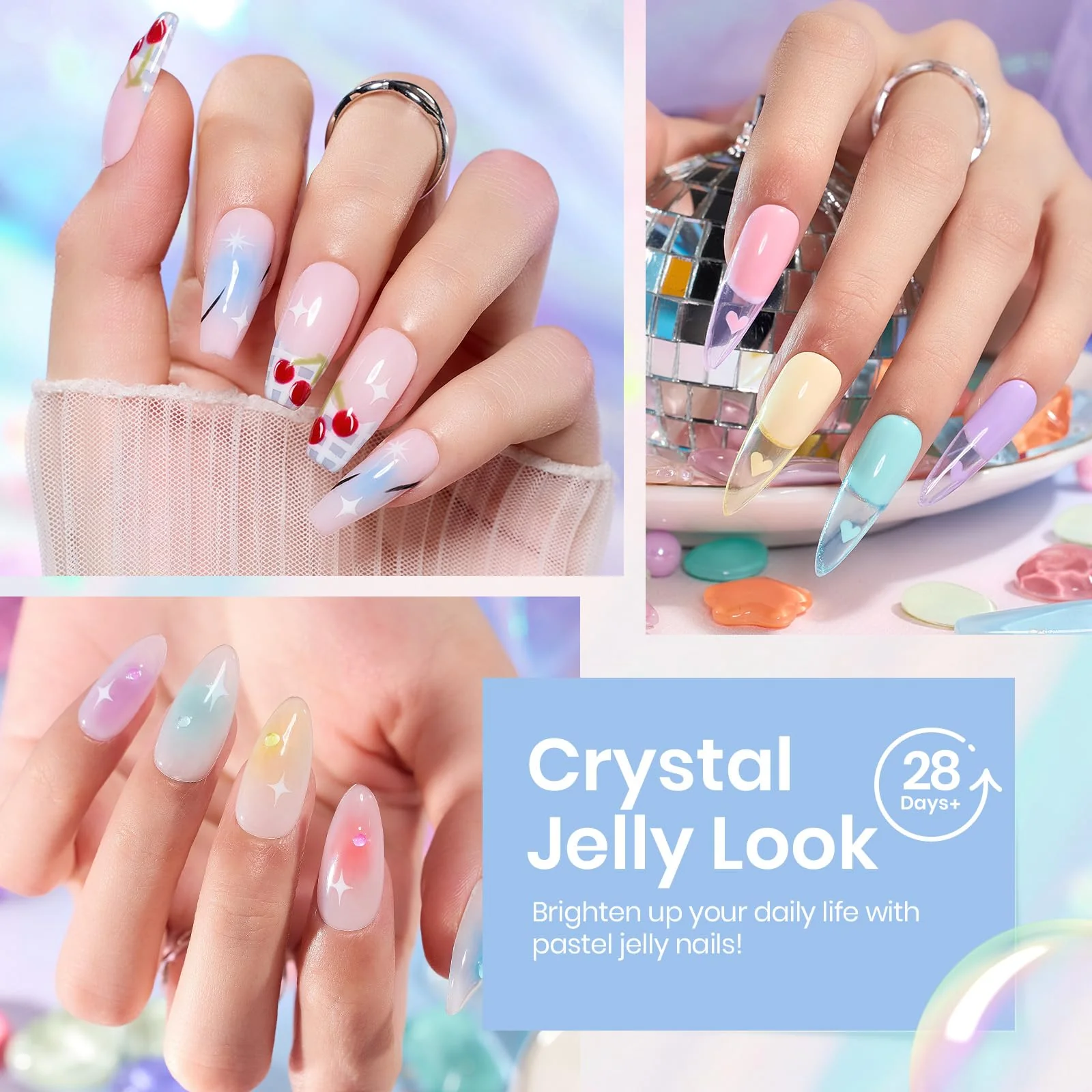 Crystal Candy | Beetles Pastel  6 Colors Jelly Gel Polish Set Summer Nails - Image 5