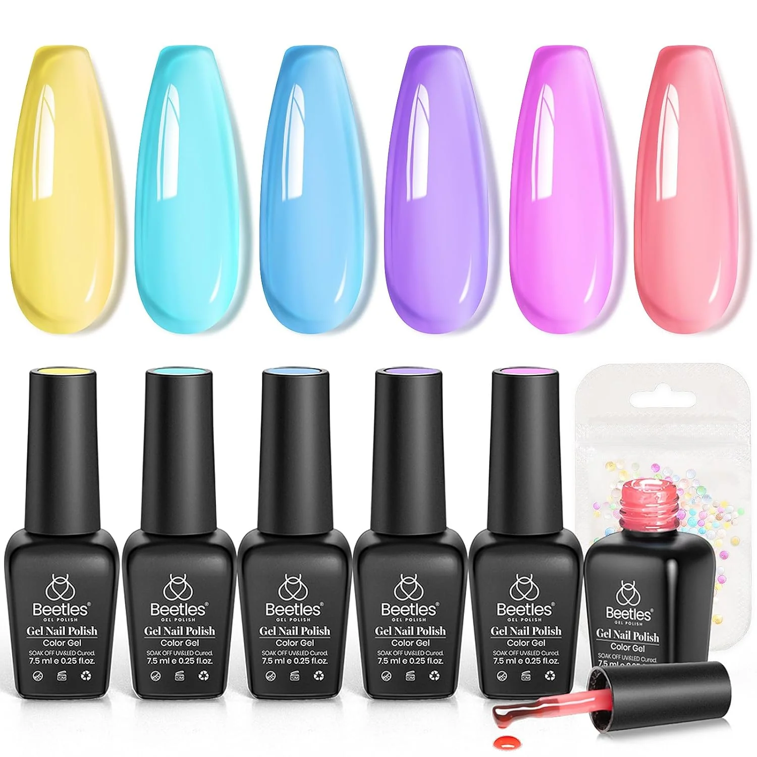 Crystal Candy | Beetles Pastel  6 Colors Jelly Gel Polish Set Summer Nails - Image 8