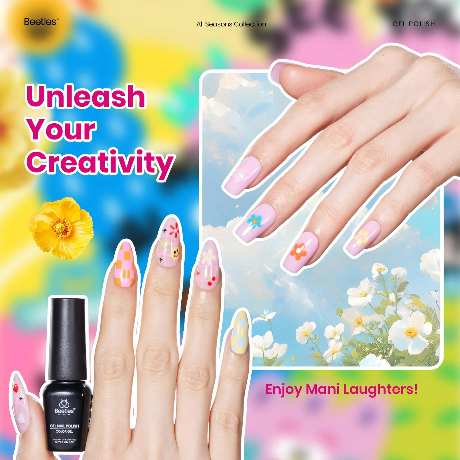 Beetles Pastel Gel Nail Polish | Doodle Dreams 25 Colors Summer Nails with Base Top Coat - Image 2