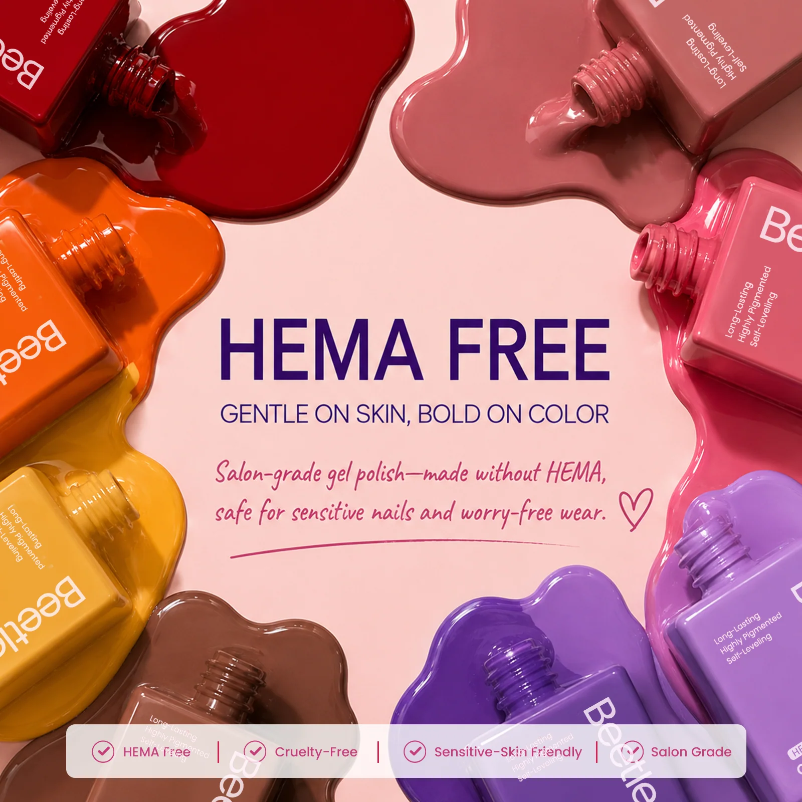 (Each 15ml) Amber Frost- Beetles 30 Colors HEMA Free Autumn Winter Nails Gel Polish Set - Image 2