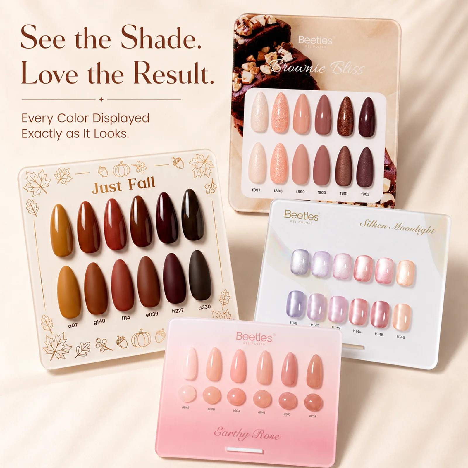 (Each 15ml) Autumn Afterglow - Beetles 24 Colors Autumn Winter Nails Gel Polish Set With Display Color Card - Image 3