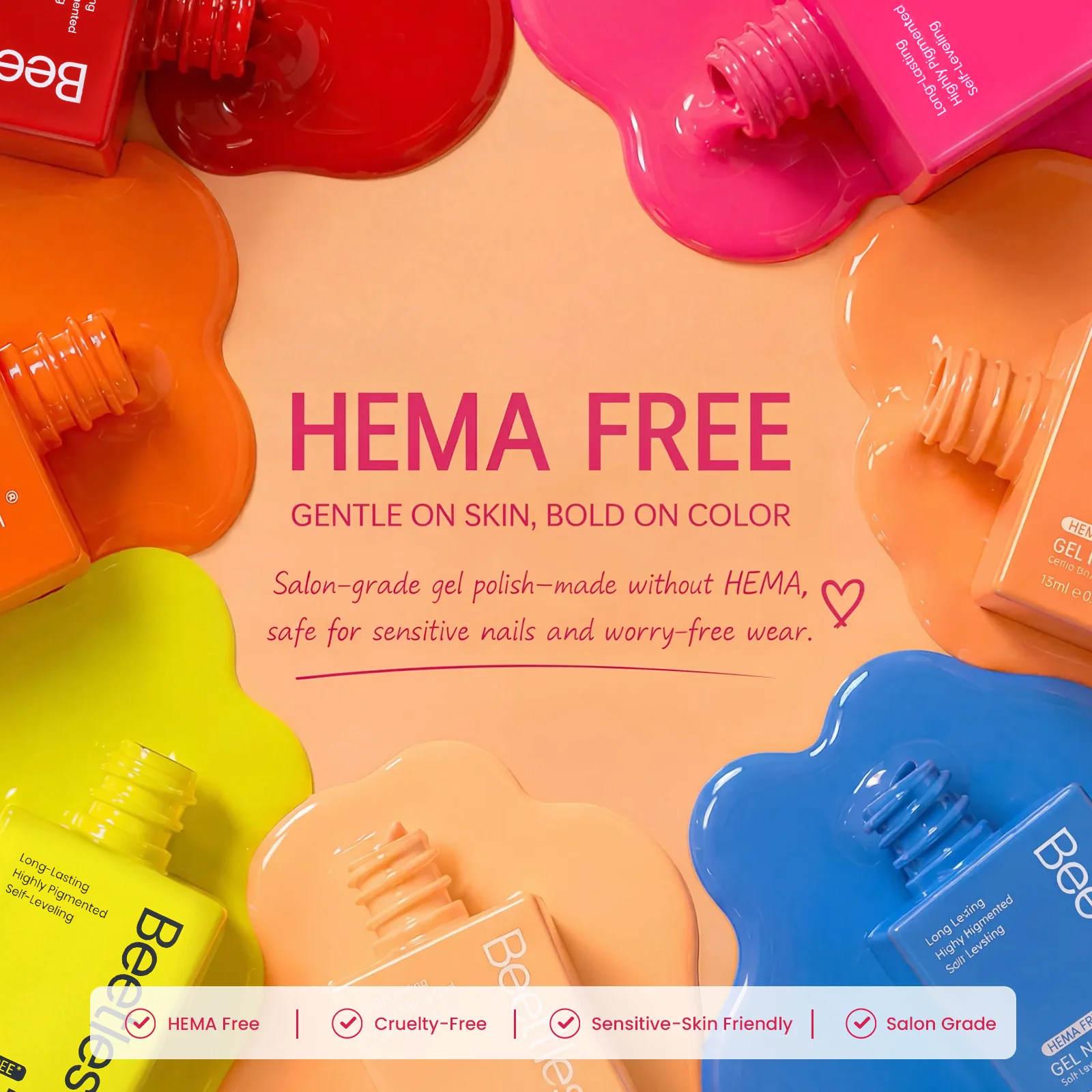 (Each 15ml) Citrus Garden - Beetles 30 Colors HEMA Free Summer Nails Gel Polish Set - Image 2