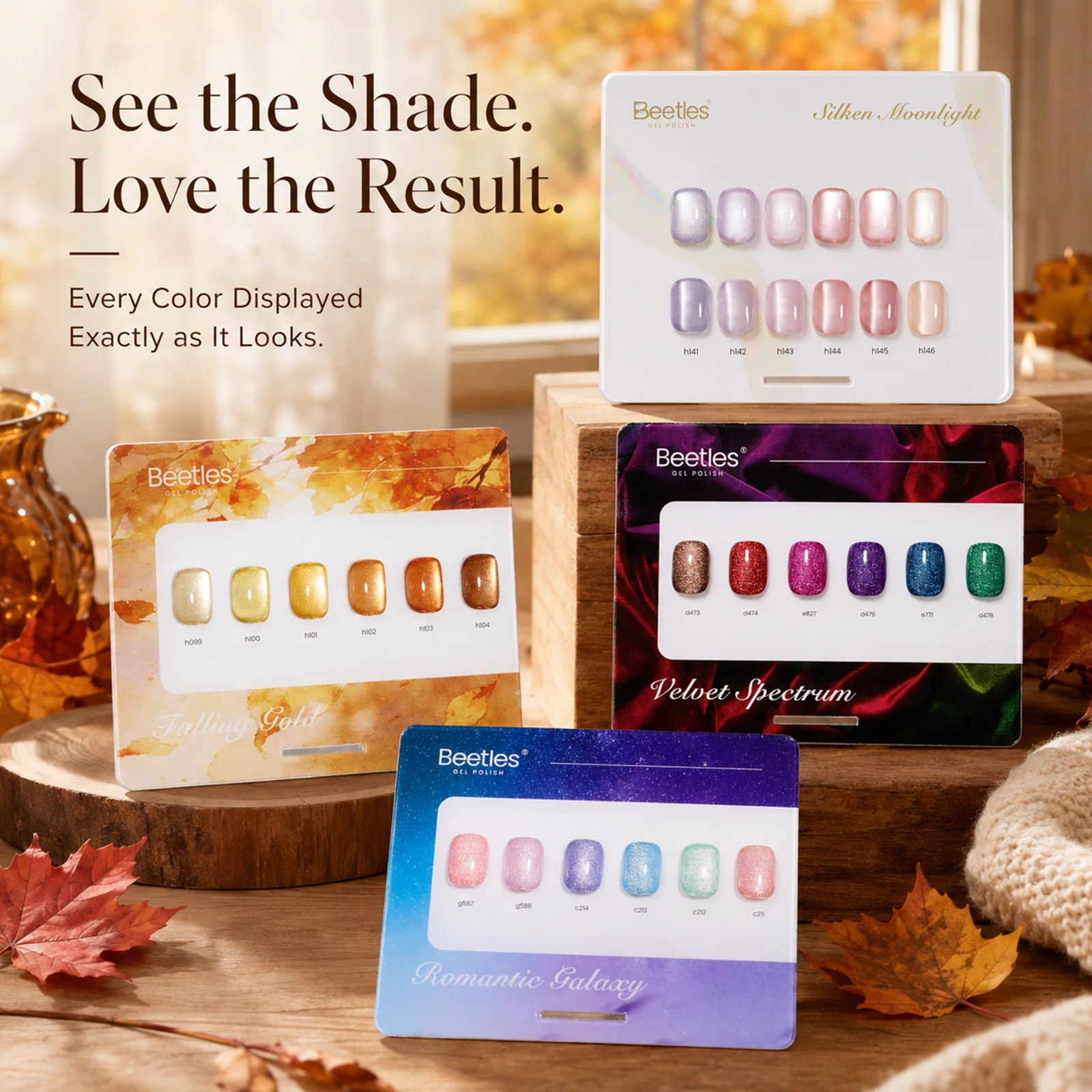 (Each 15ml) Magnetic Muse - Beetles 24 Colors Autumn Nails Cat Eye Gel Polish Set With Display Color Card - Image 3
